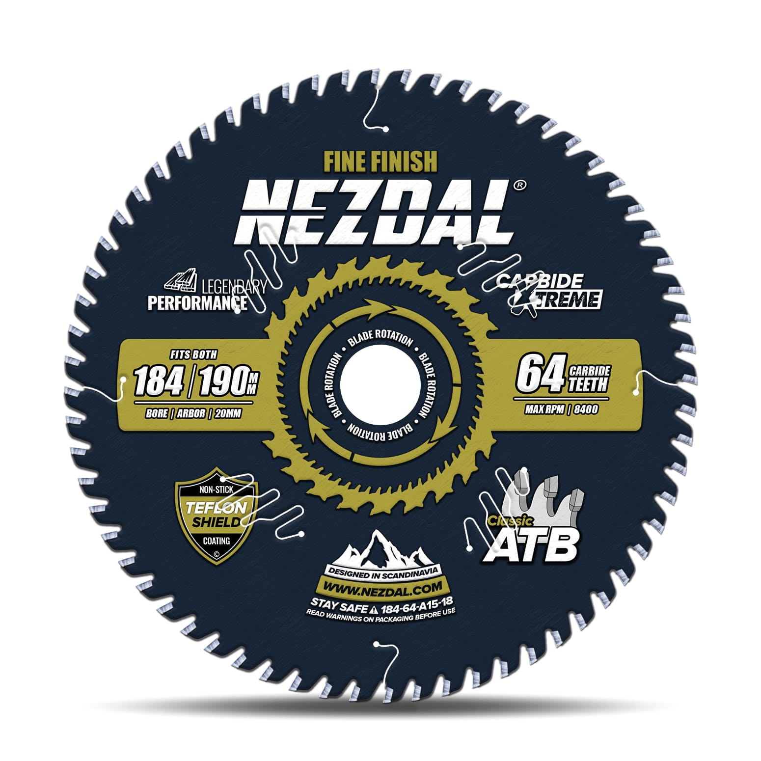 184/190mm | 64T | Fin snitkvalitet | Træ | 20/16/15,87mm centerhul