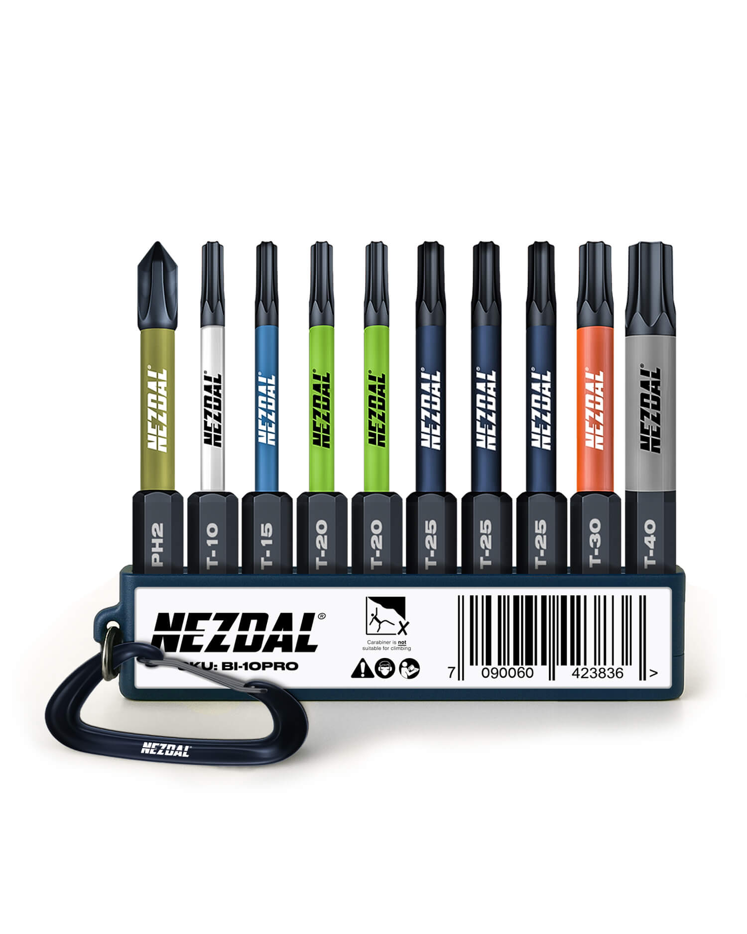 Tømrerens Favoritter MegaPack | 25 sæt | 60mm længde | Farvekodet | Perfekt pasform | 10 stk bits