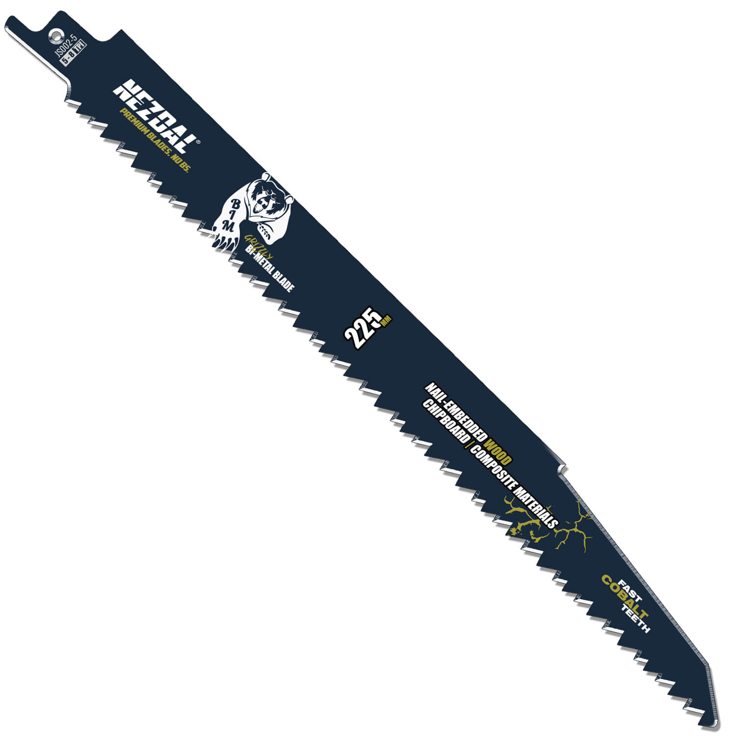 225mm | Demolition | Nail-Embedded Wood | Reciprocating Blades | 5 pcs