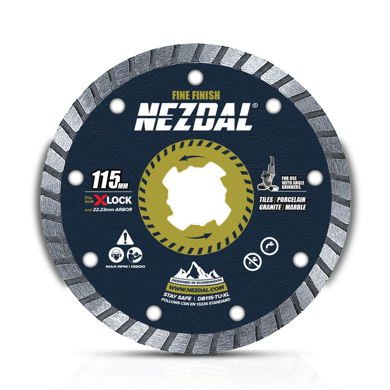 115mm | Fliser, Marmor, Granit | Fin Finish | Vinkelsliberskive