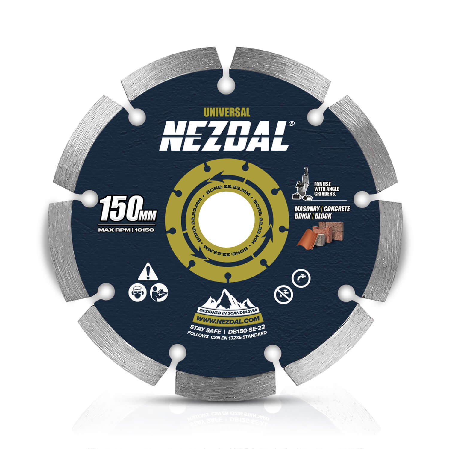 150mm | Beton, Tagsten, Belægningssten | Universal | Vinkelsliberskive