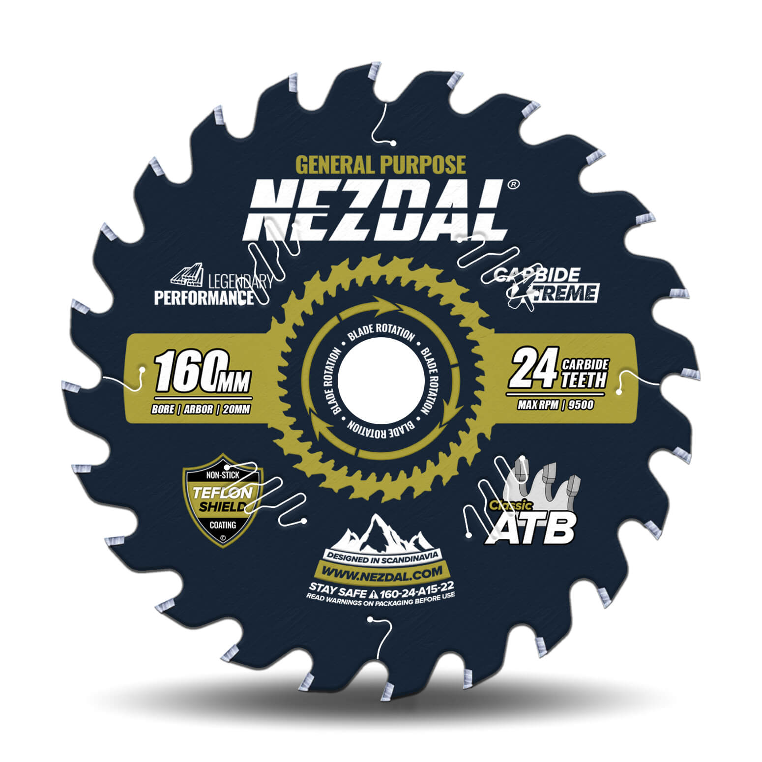 160mm | 24T | Generel brug | Træ | 2,2mm snitbredde