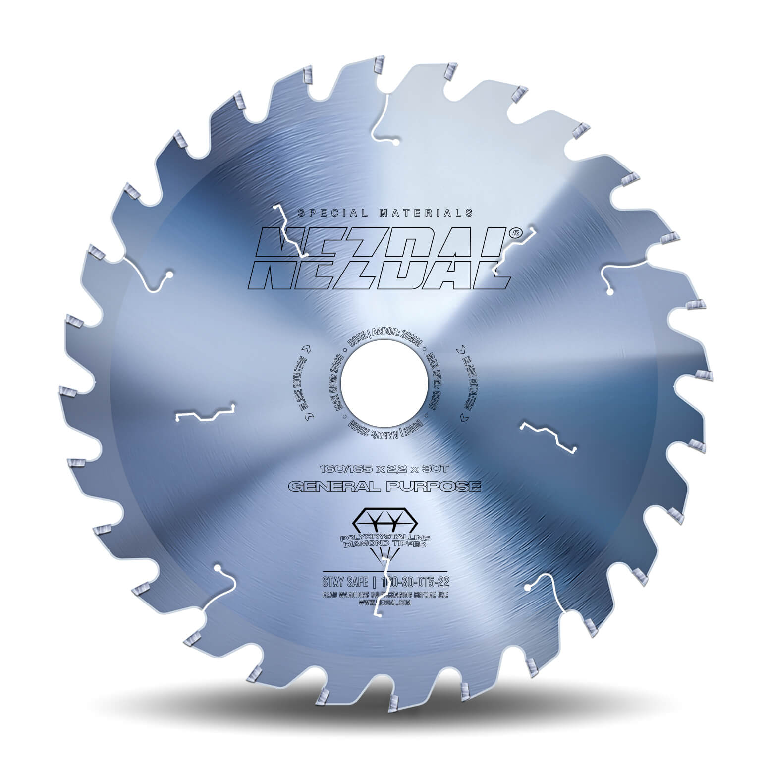 160/165mm | 30T | Fibo, Steni, Komposit, PVC, Laminatgulv | Diamanttænder | 75X levetid | 2,2mm snitbredde