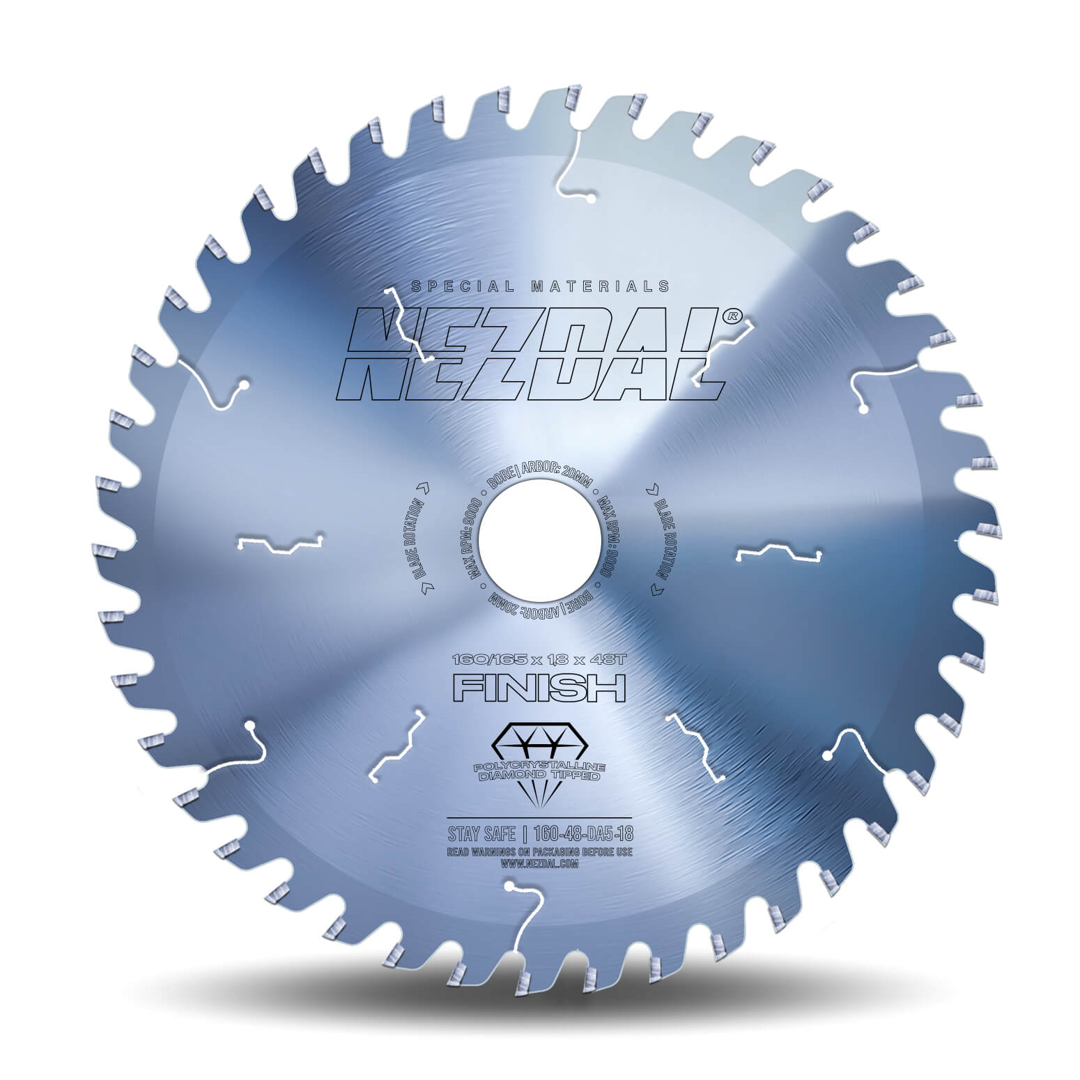 160/165mm | 48T | Laminatbordplader, Lamineret spånplade | Diamanttænder | 75X levetid | 1,8mm snitbredde