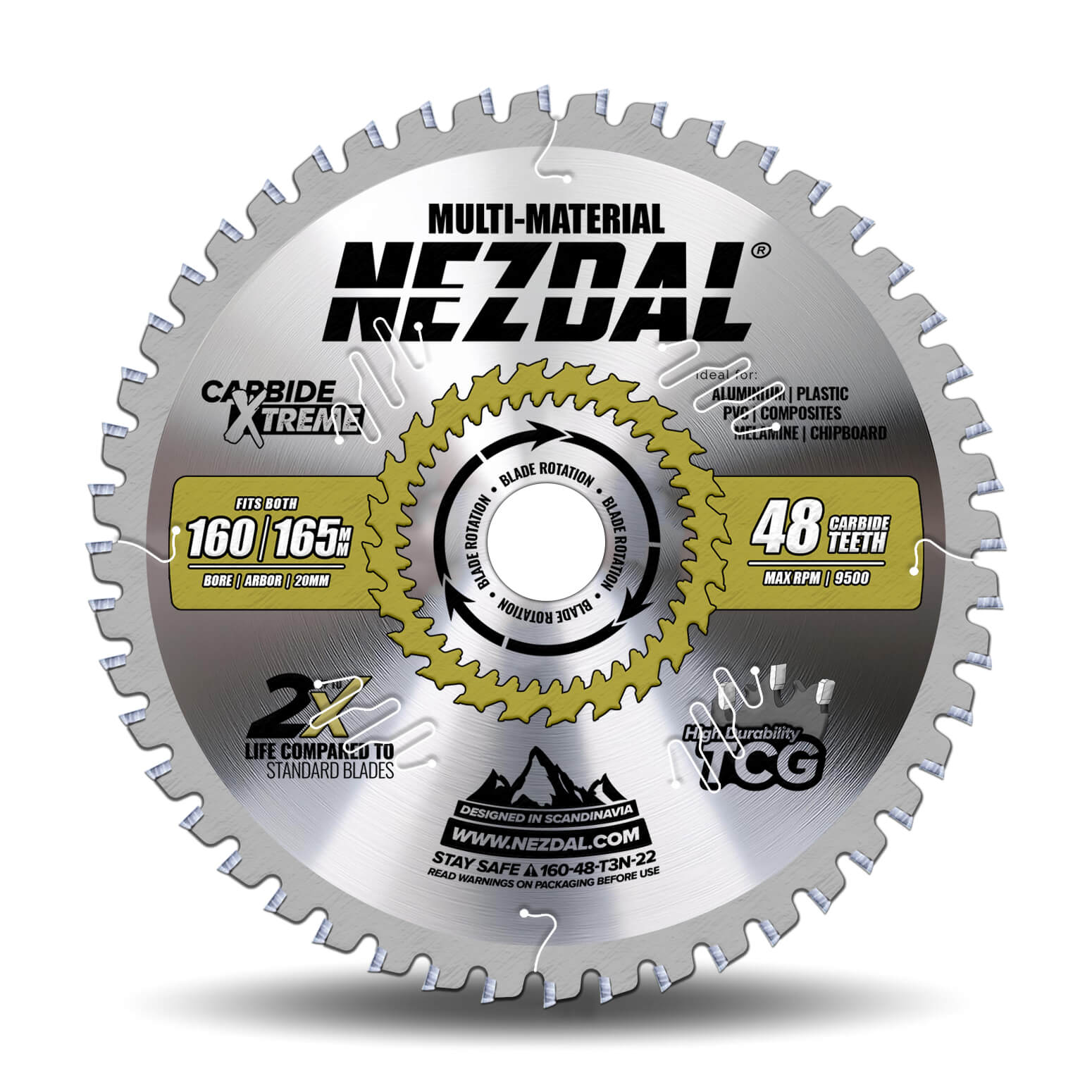 160/165mm | 48T | Multi-Material | Fin snitkvalitet | 2,2mm snitbredde