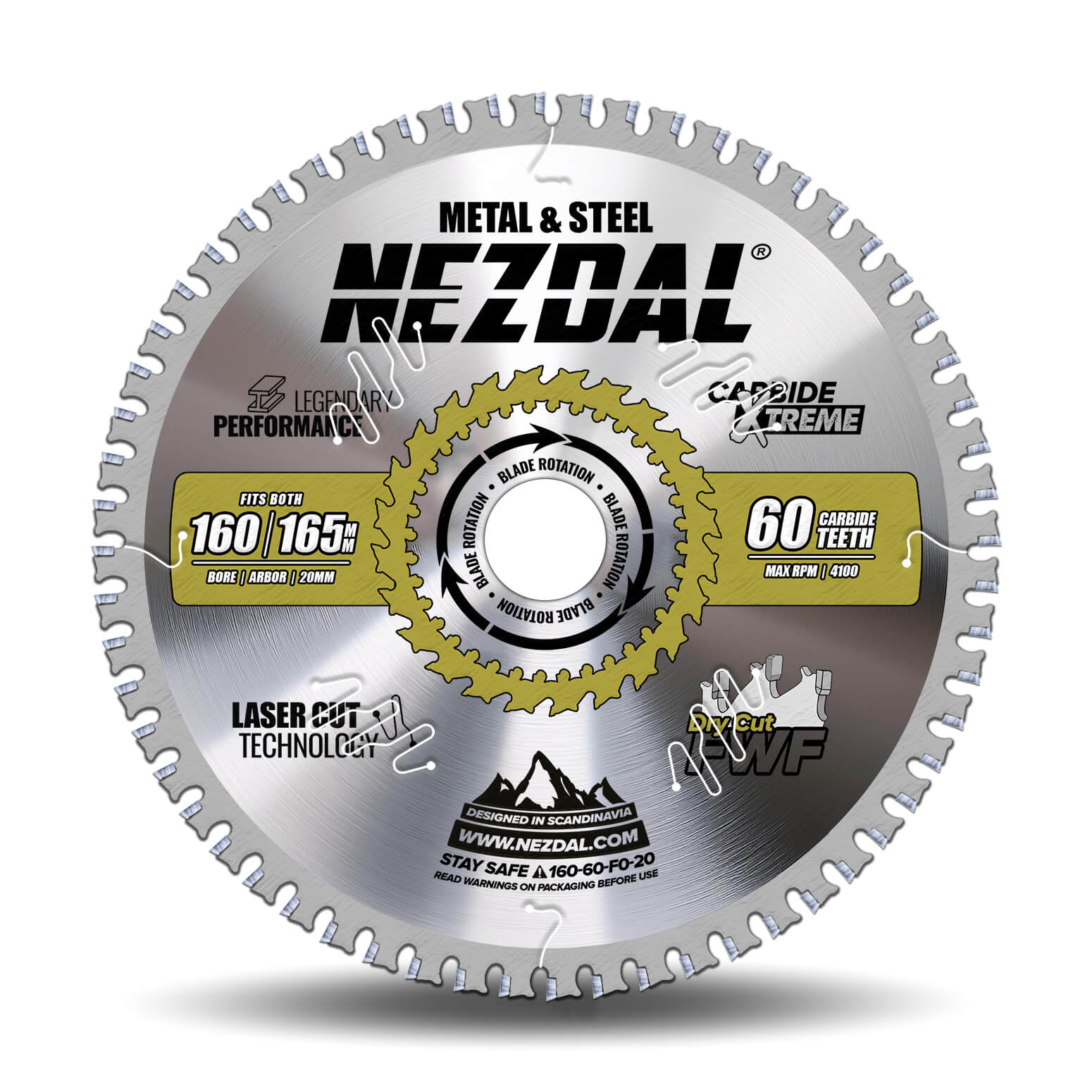 160/165mm | 60T | Metal & Stål | Fin snitkvalitet