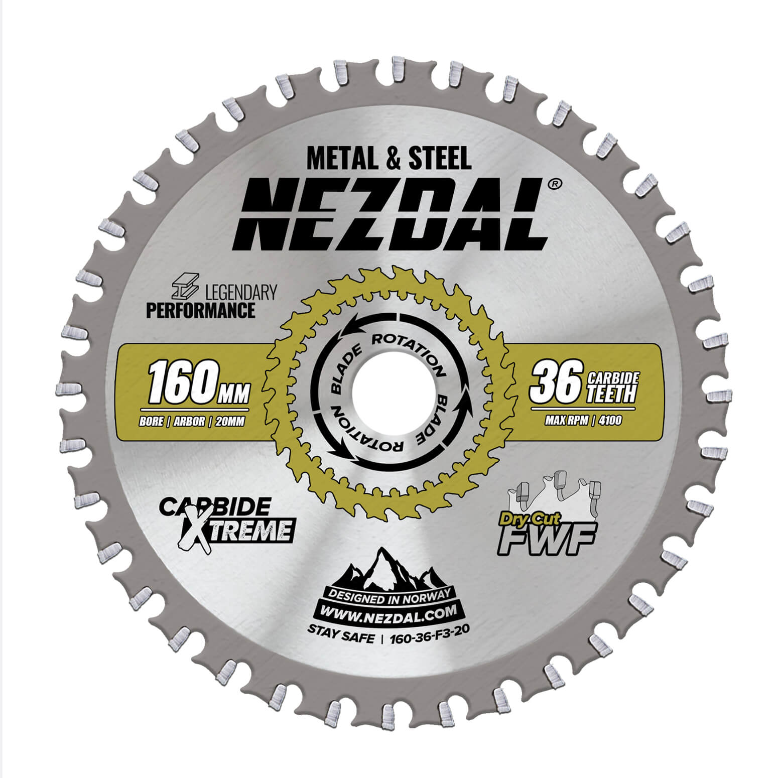 160/165mm | 36T | Metal & Stål | Hurtig savning
