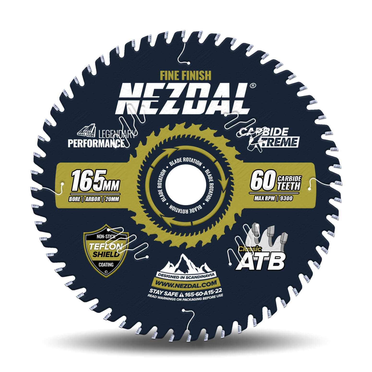 165mm | 60T | Fin snitkvalitet | Træ | 2,2mm snitbredde