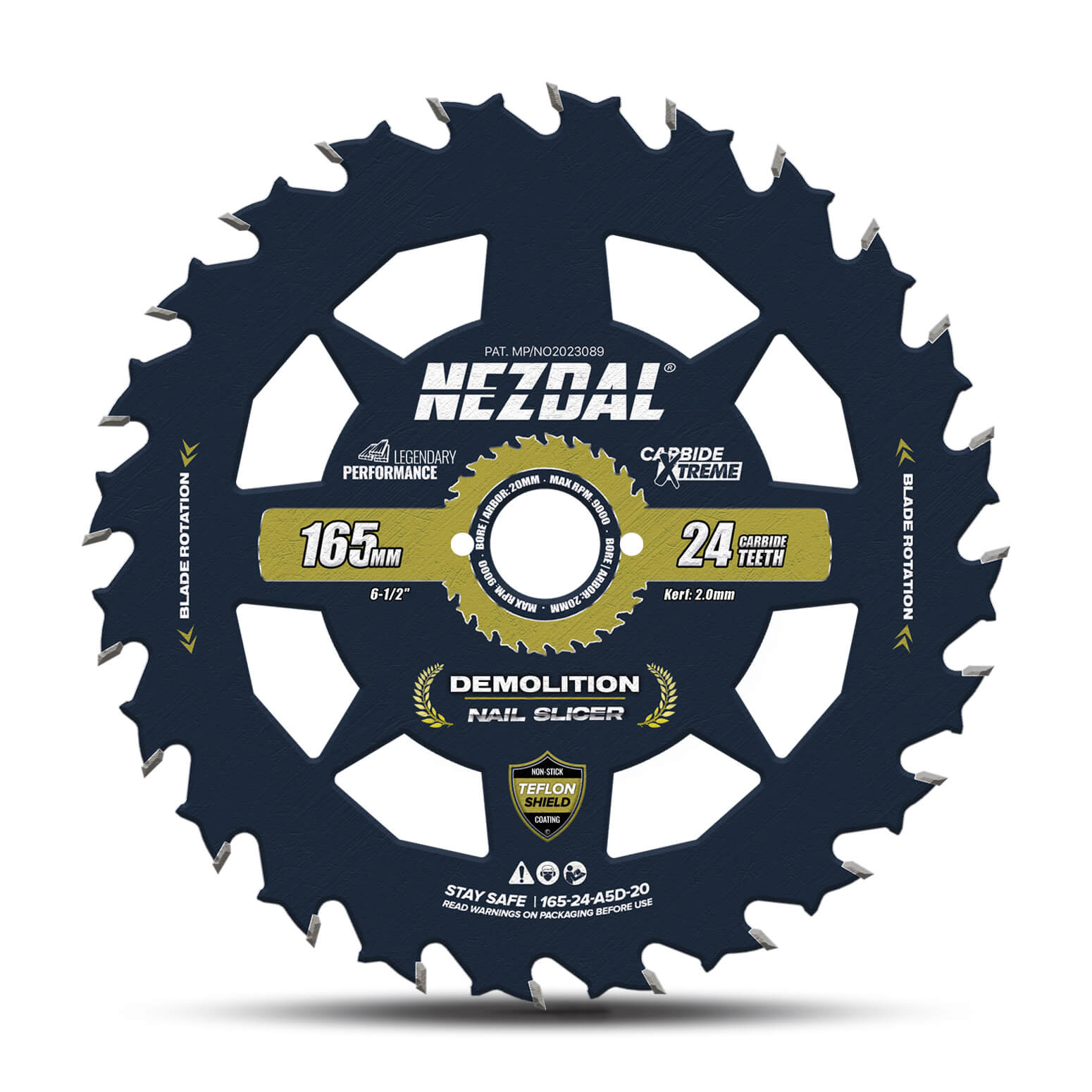 165mm | 24T | Træ & Søm | 15X levetid | Nail-Slicer®