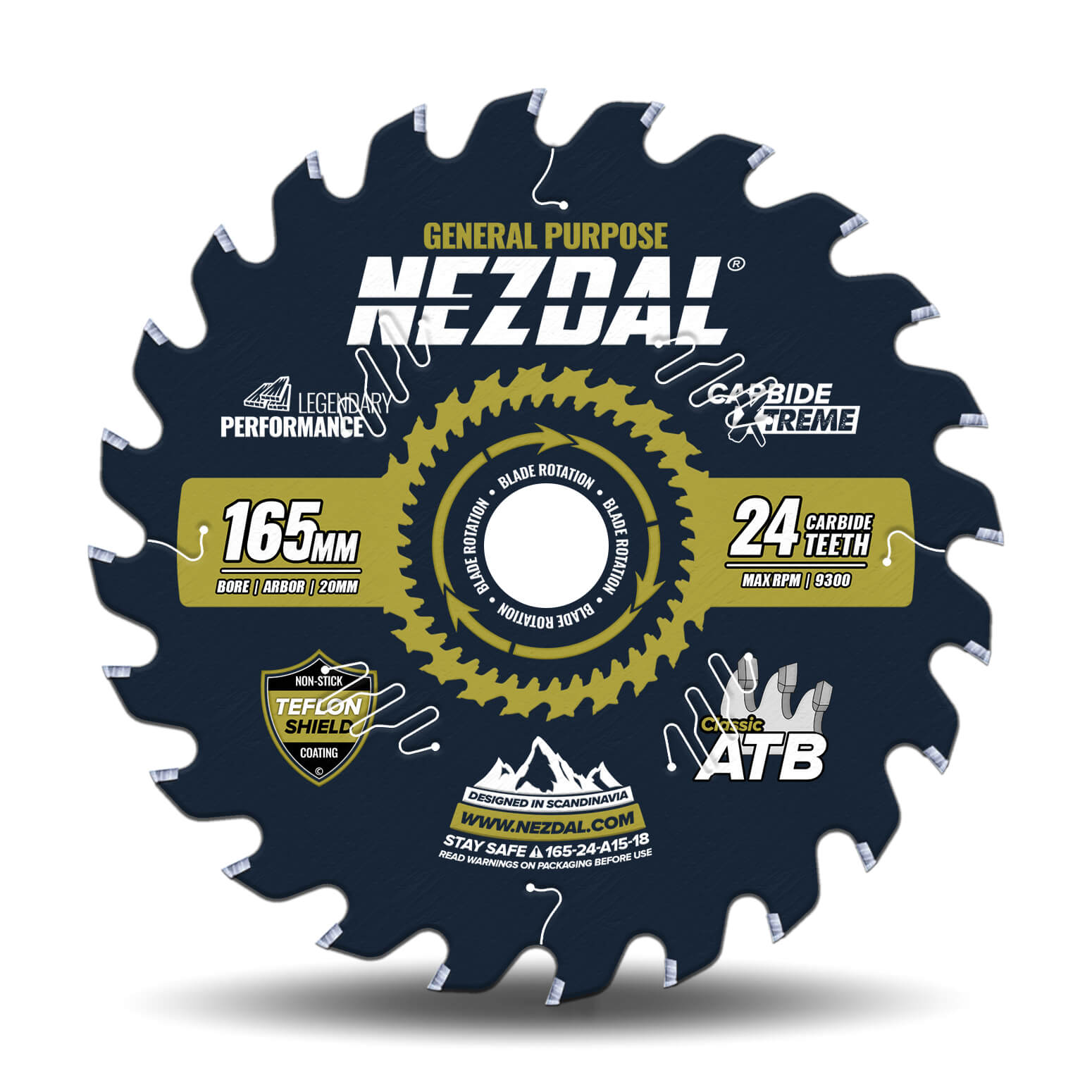 165mm | 24T | Generel brug | Træ | 1,8mm snitbredde | Bestseller