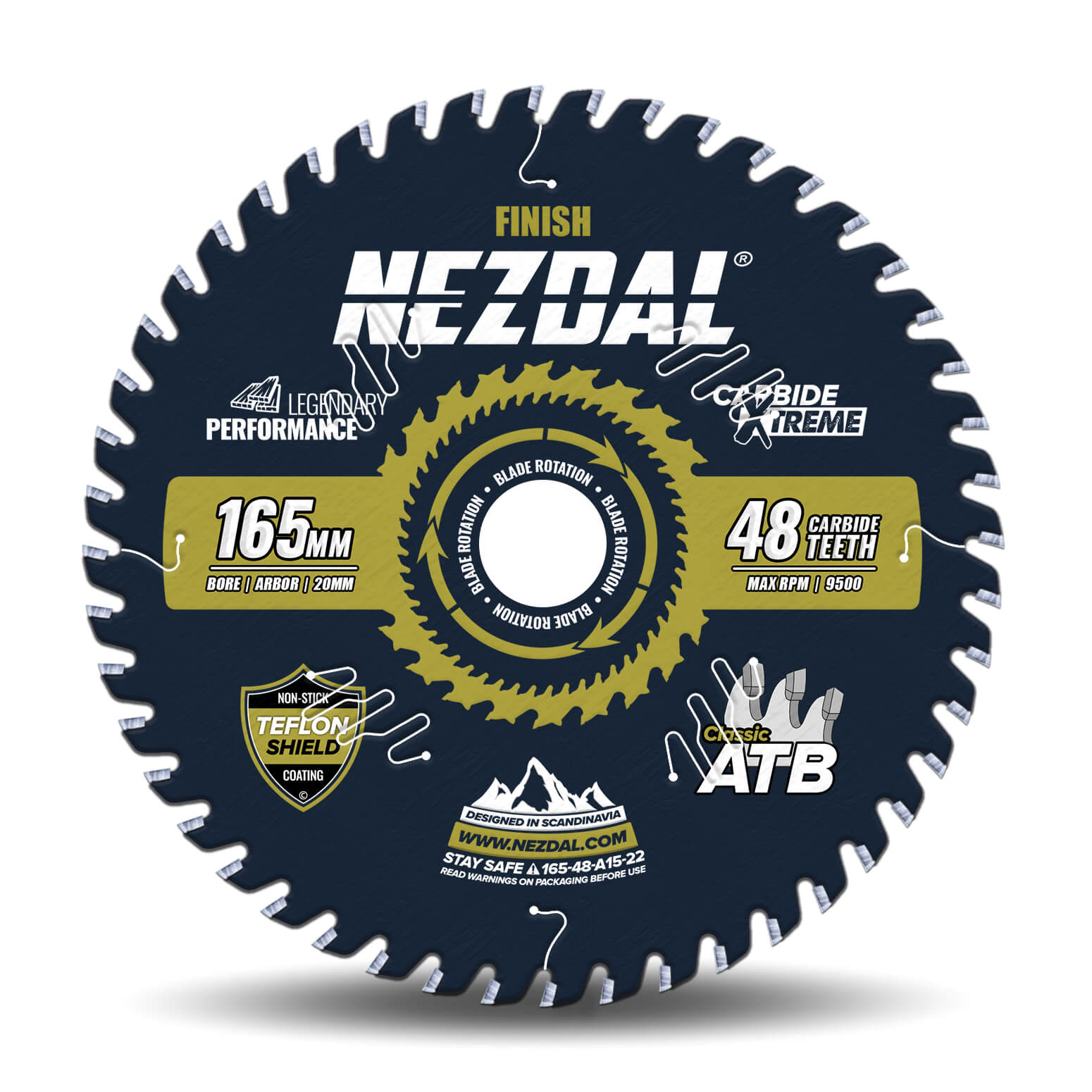 165mm | 48T | Fin snitkvalitet | Træ | 2,2mm snitbredde