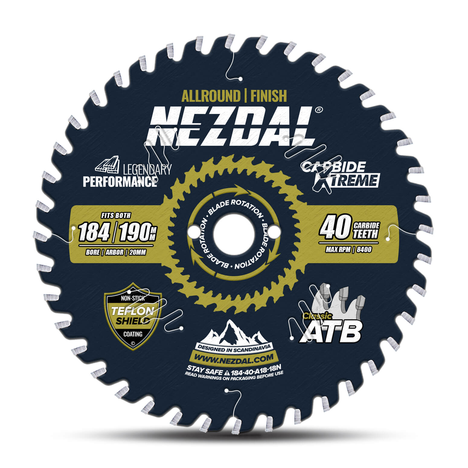 184/190mm | 40T | Fin snitkvalitet | Træ | 20/16/15,87mm centerhul