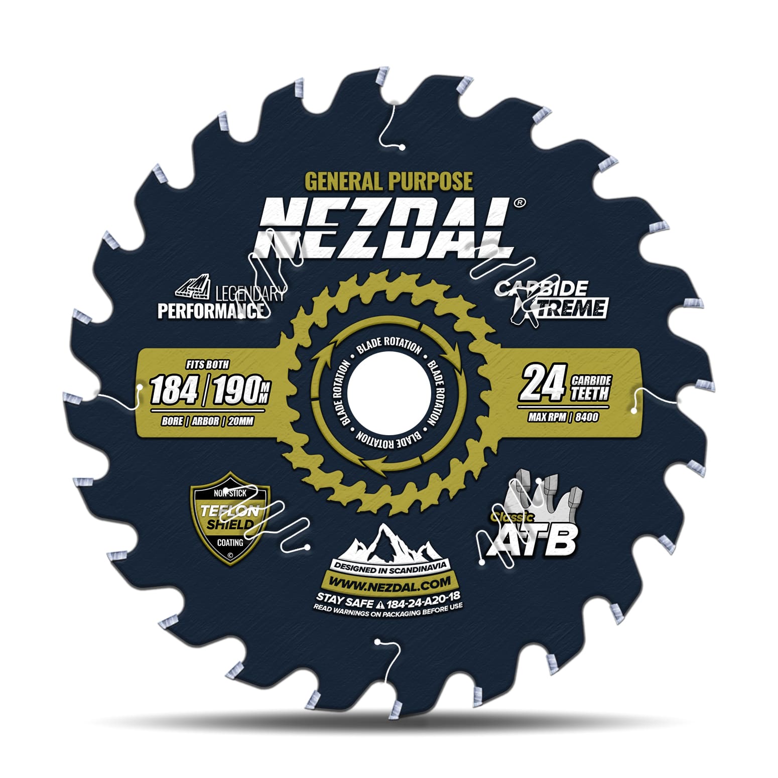 184/190mm | 24T | Generel brug | Træ | 20/16/15,87mm centerhul