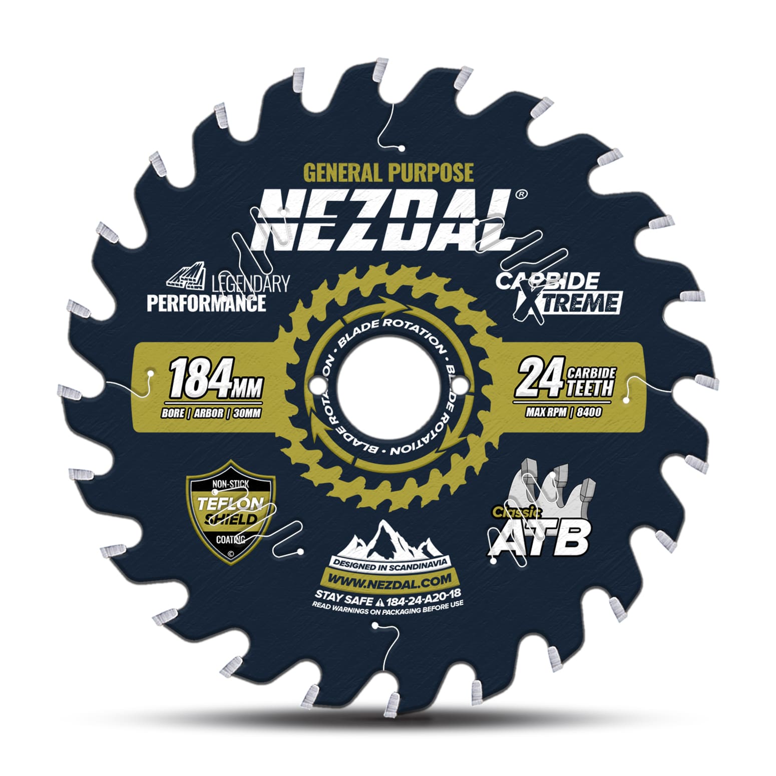 184mm | 24T | Generel brug | Træ | 30mm centerhul