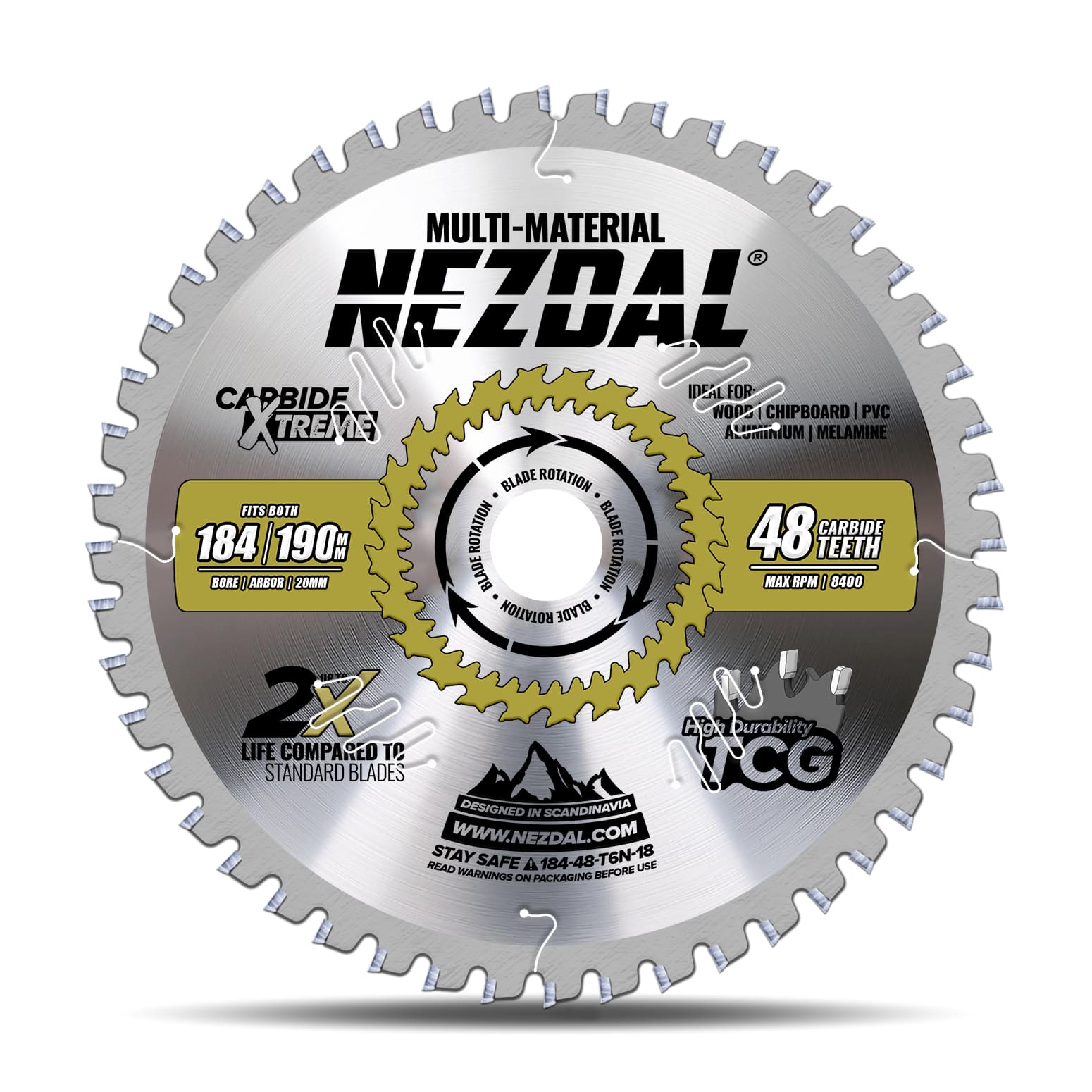 184/190mm | 48T | Multi-Material | Fin snitkvalitet | 20/16/15,87mm centerhul