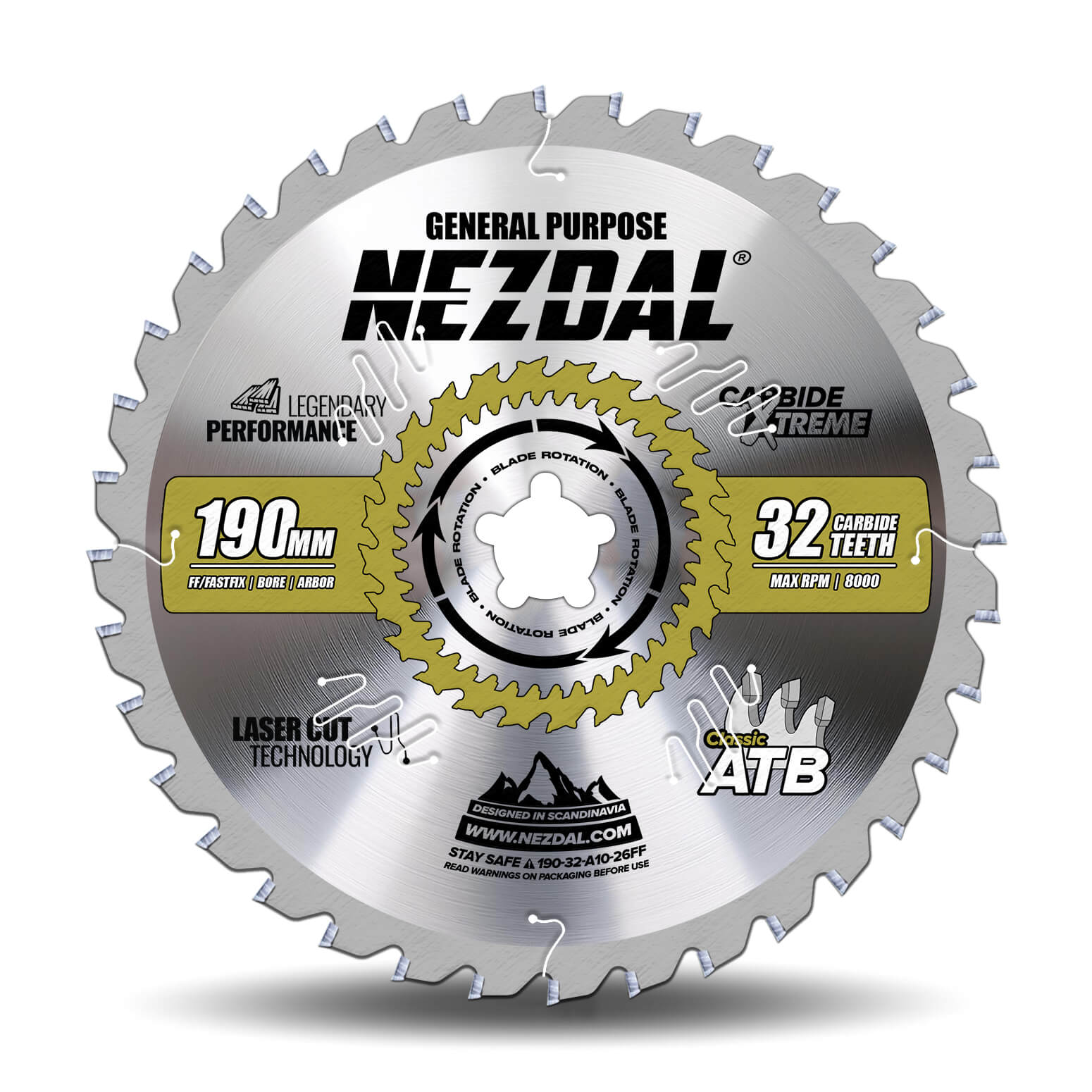 190mm | 32T | Generel brug | Træ | FastFix centerhul | Passer til Festool CS50