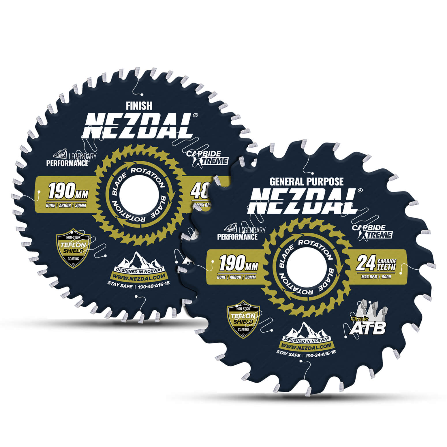 190mm Duo | 24, 48T | General Purpose, Finish | 30mm Arbor