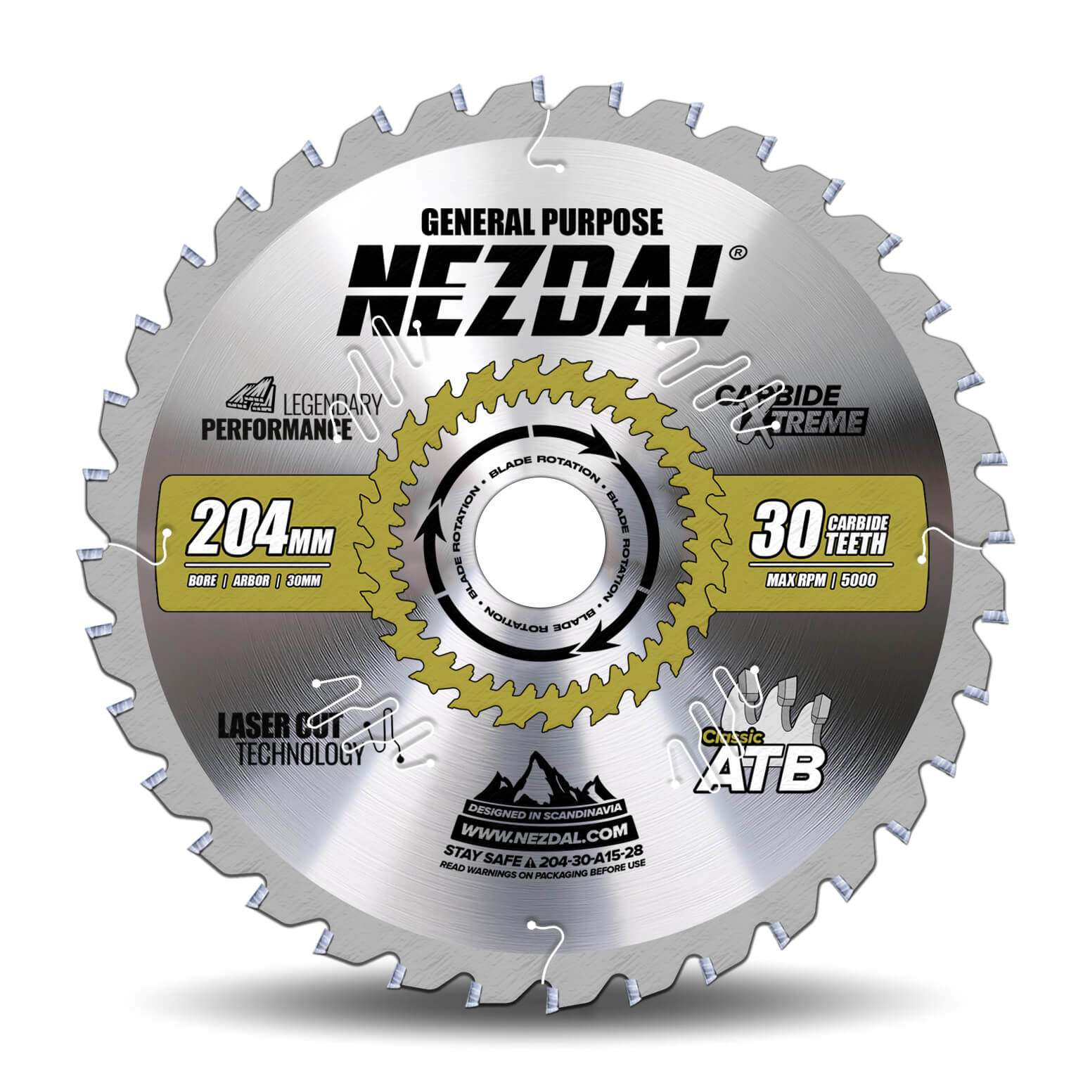 204mm | 30T | Generel brug | Træ | Bordsav | Bestseller til Ernex 805