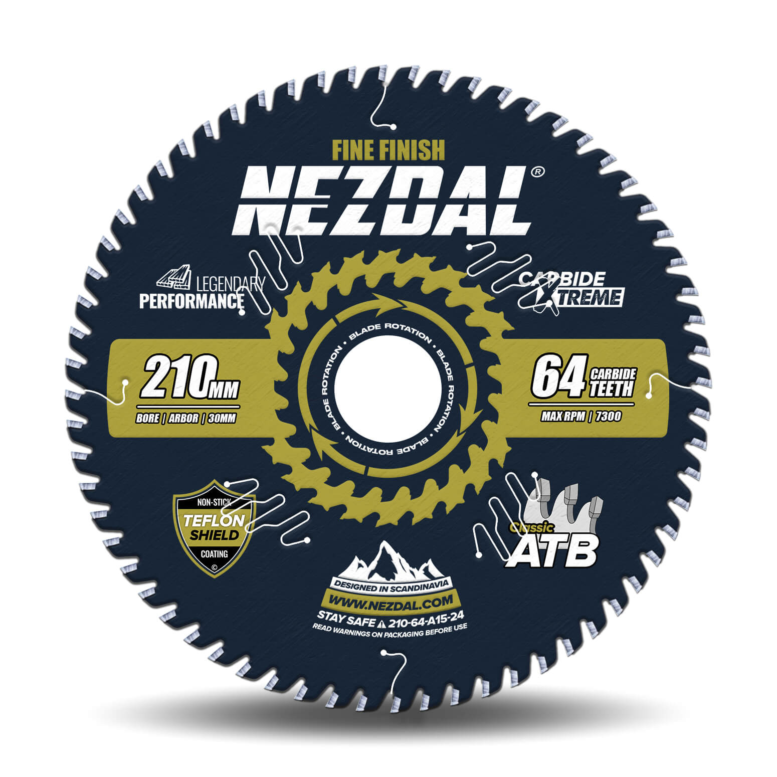 210mm | 64T | Superfin snitkvalitet | Træ | 2,4mm snitbredde