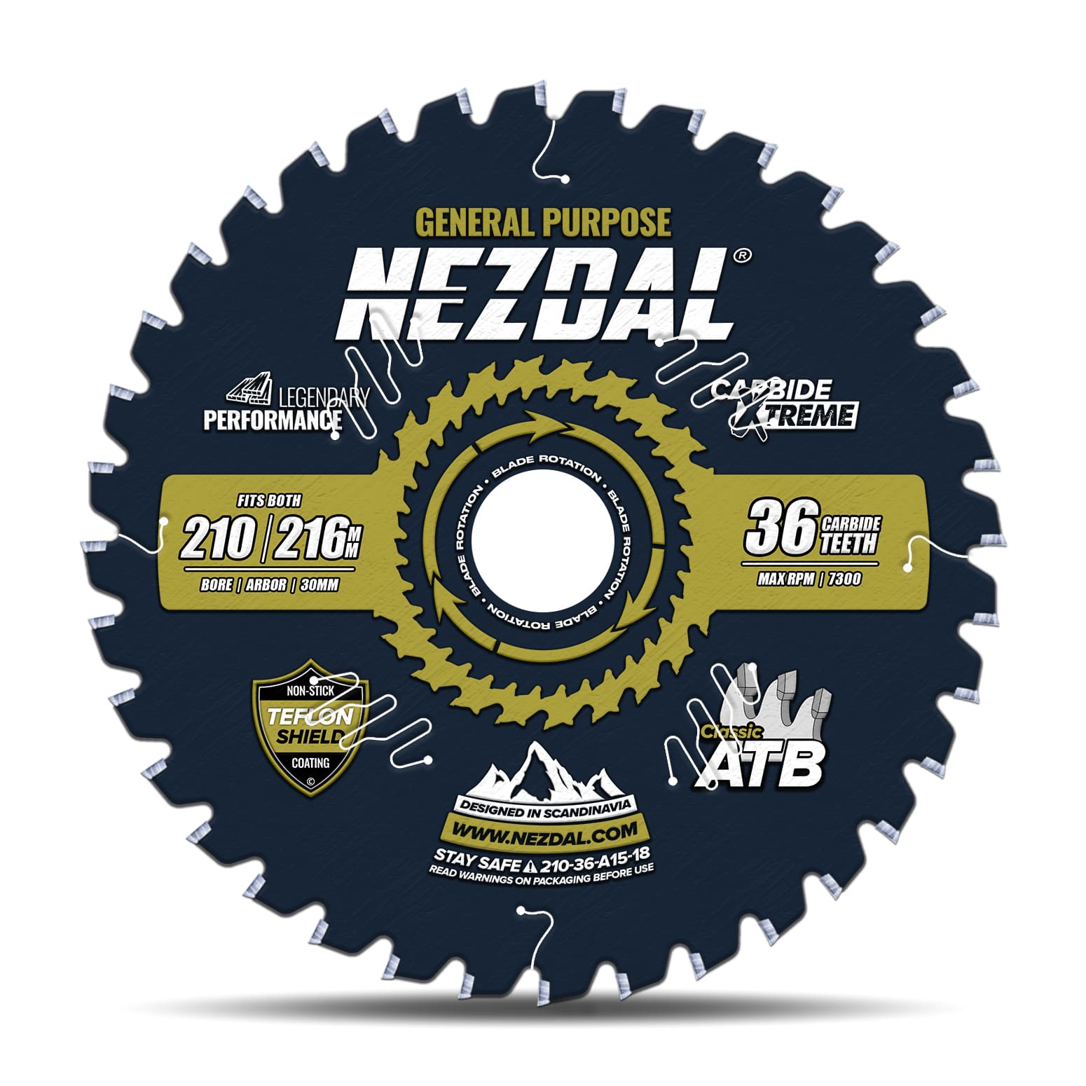 210mm | 36T | General Purpose | Wood | 1,8mm Kerf