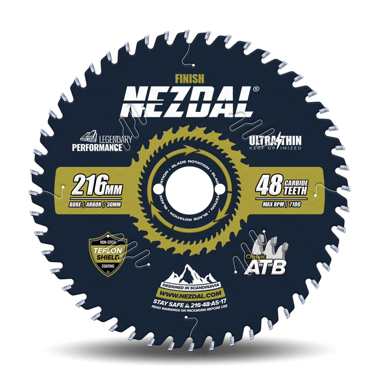 216mm | 48T | Fin snitkvalitet | Træ | Ultratynd snitbredde | Ideel til batteridrevne save