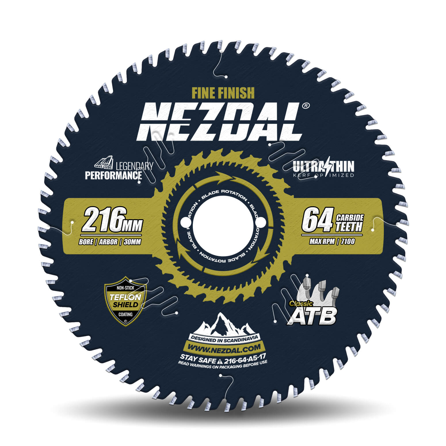 216mm | 64T | Superfin snitkvalitet | Træ | Ultratynd snitbredde | Ideel til batteridrevne save