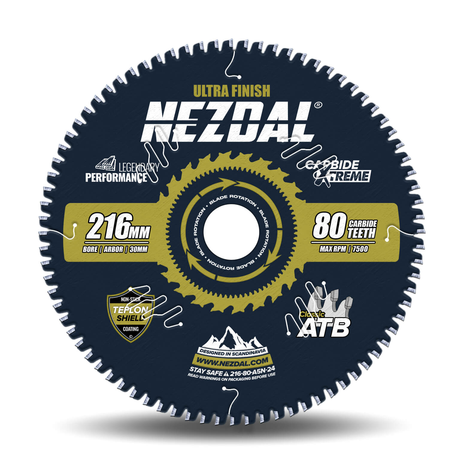 216mm | 80T | Ultrafin snitkvalitet | Træ | Kap/geringssav