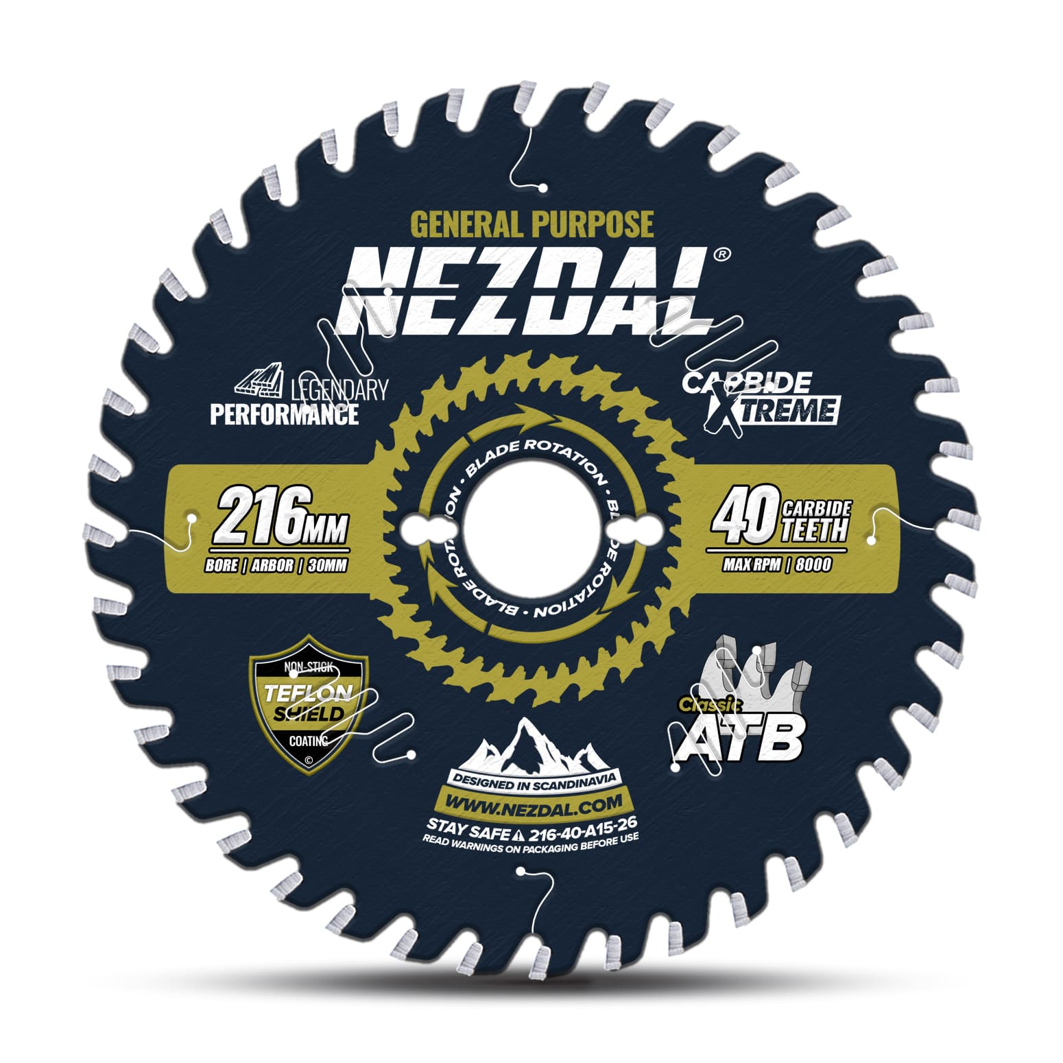 216mm | 40T | Generel brug | Træ | Bordsav
