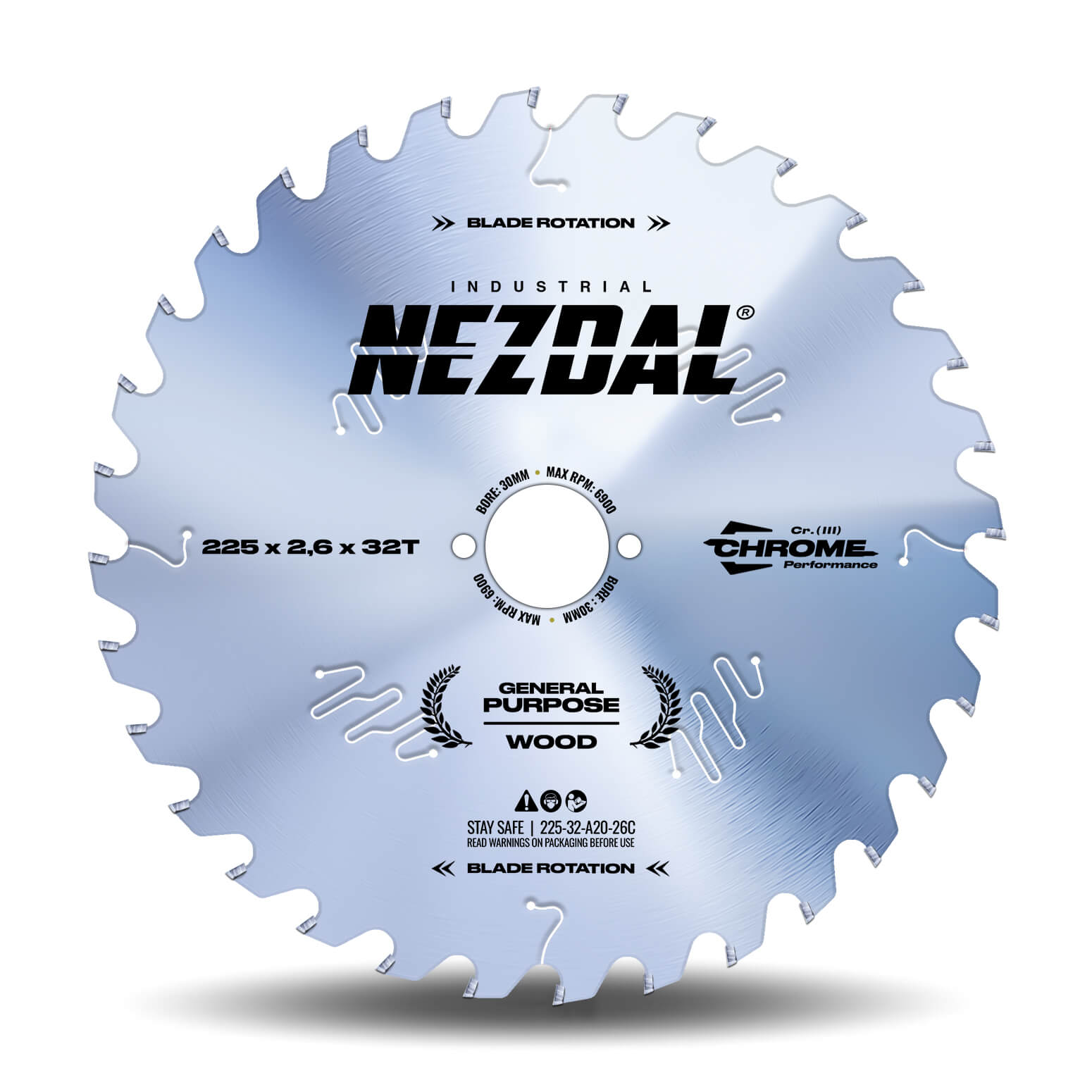 225mm | 32T | Generel brug | Træ | Industrikvalitet | Ideel til Festool CS70
