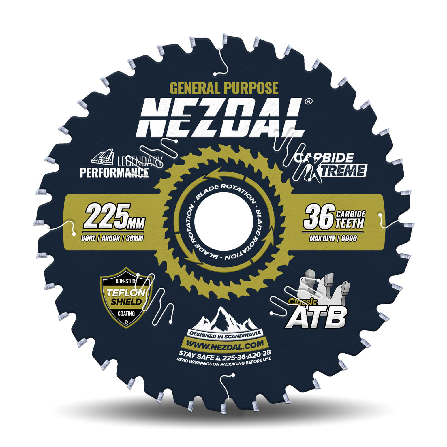 225mm | 36T | Generel brug | Træ