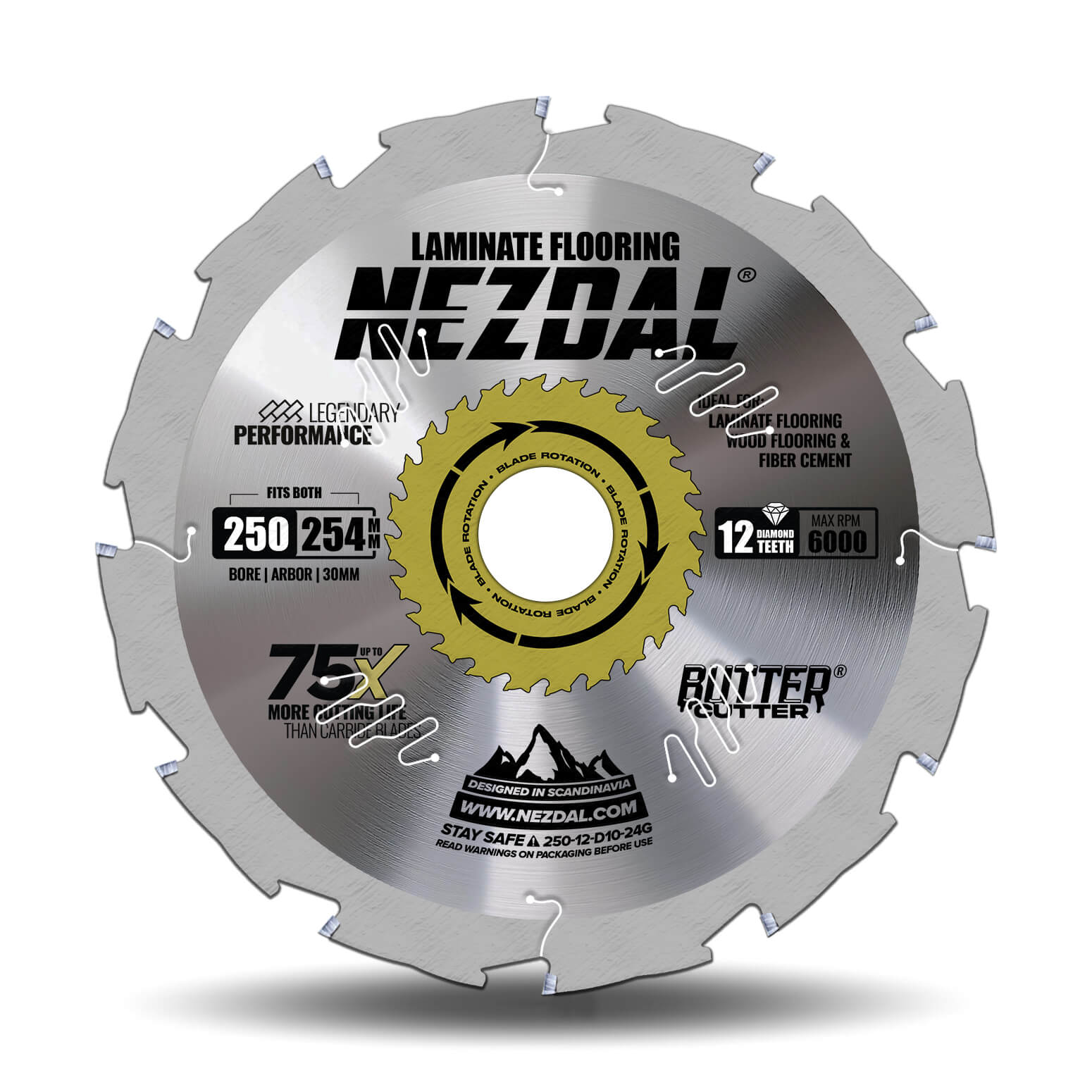 250/254mm | Laminatgulv, Fibercement | Diamanttænder | 75X længere levetid