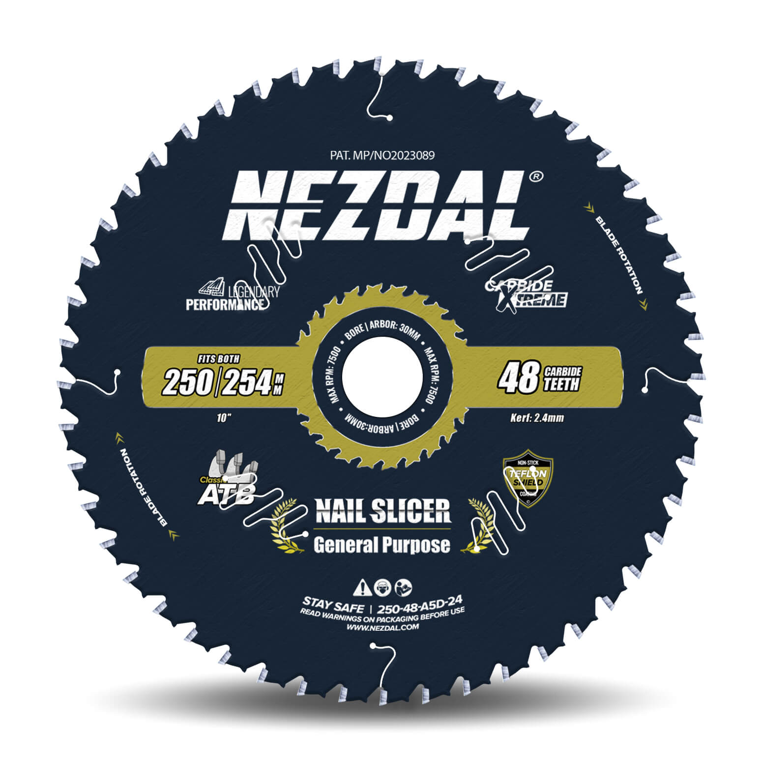 250/254mm | 48T | Træ & Søm | Generel brug | Nail-Slicer® | 15X længere levetid