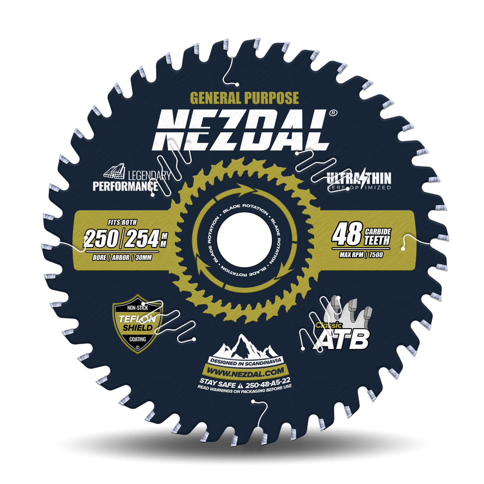 250/254mm | 48T | Generel brug | Træ | Ultratynd snitbredde | Ideel til batteridrevne save