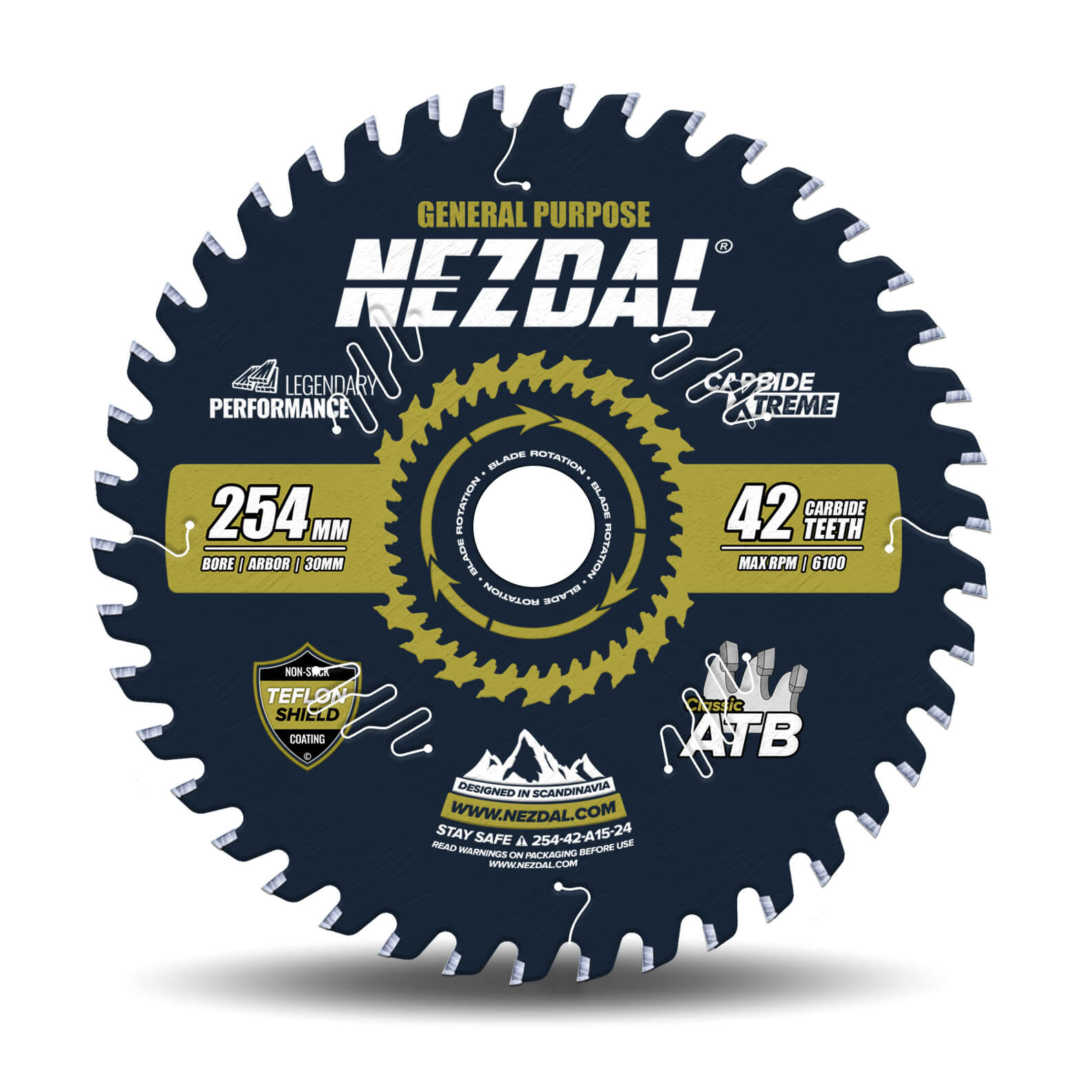 254mm | 42T | Generel brug | Træ | 2,4mm snitbredde | Bordsav