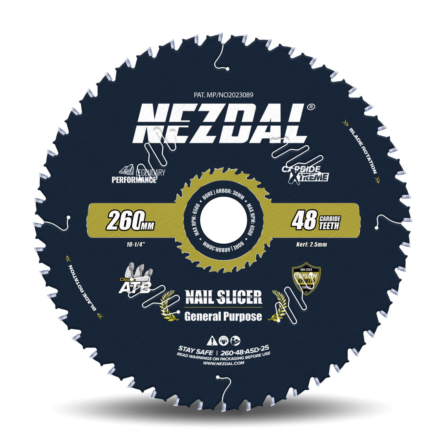 260mm | 48T | Træ & Søm | Generel brug | Nail-Slicer® | 15X længere levetid