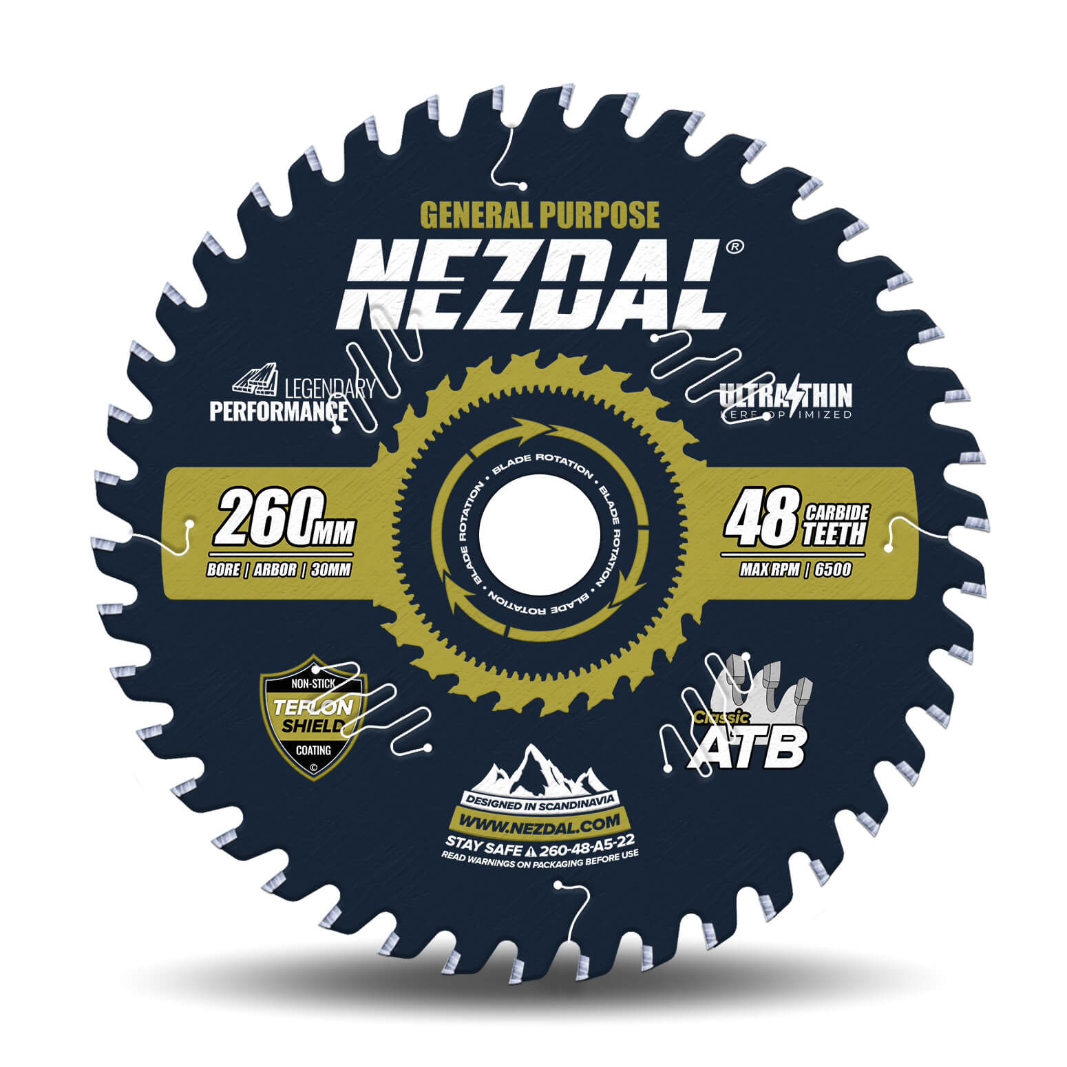 260mm | 48T | Generel brug | Træ | Ultratynd snitbredde | Ideel til batterisave