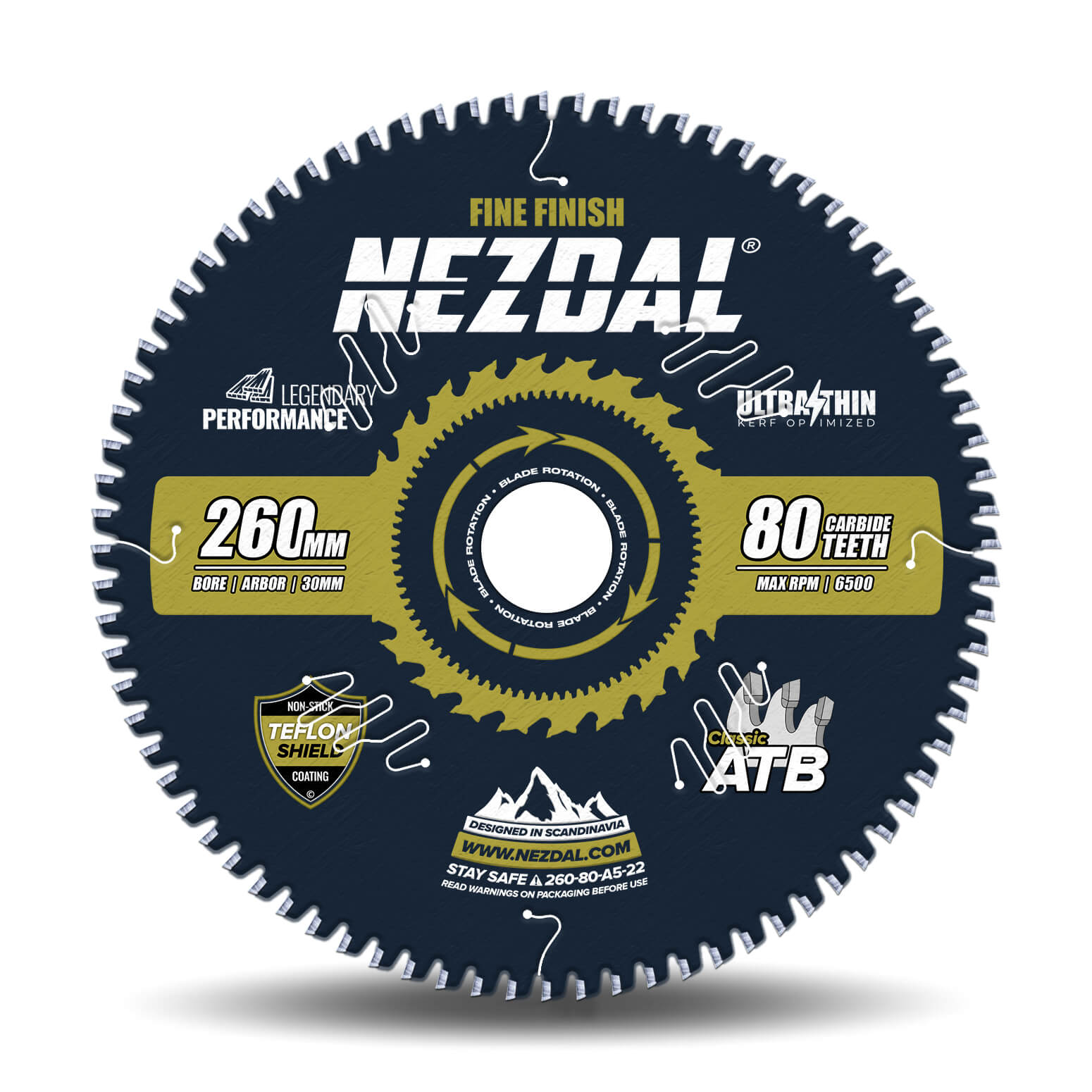 260mm | 80T | Superfin snitkvalitet | Træ | Ultratynd snitbredde | Ideel til batteridrevne save