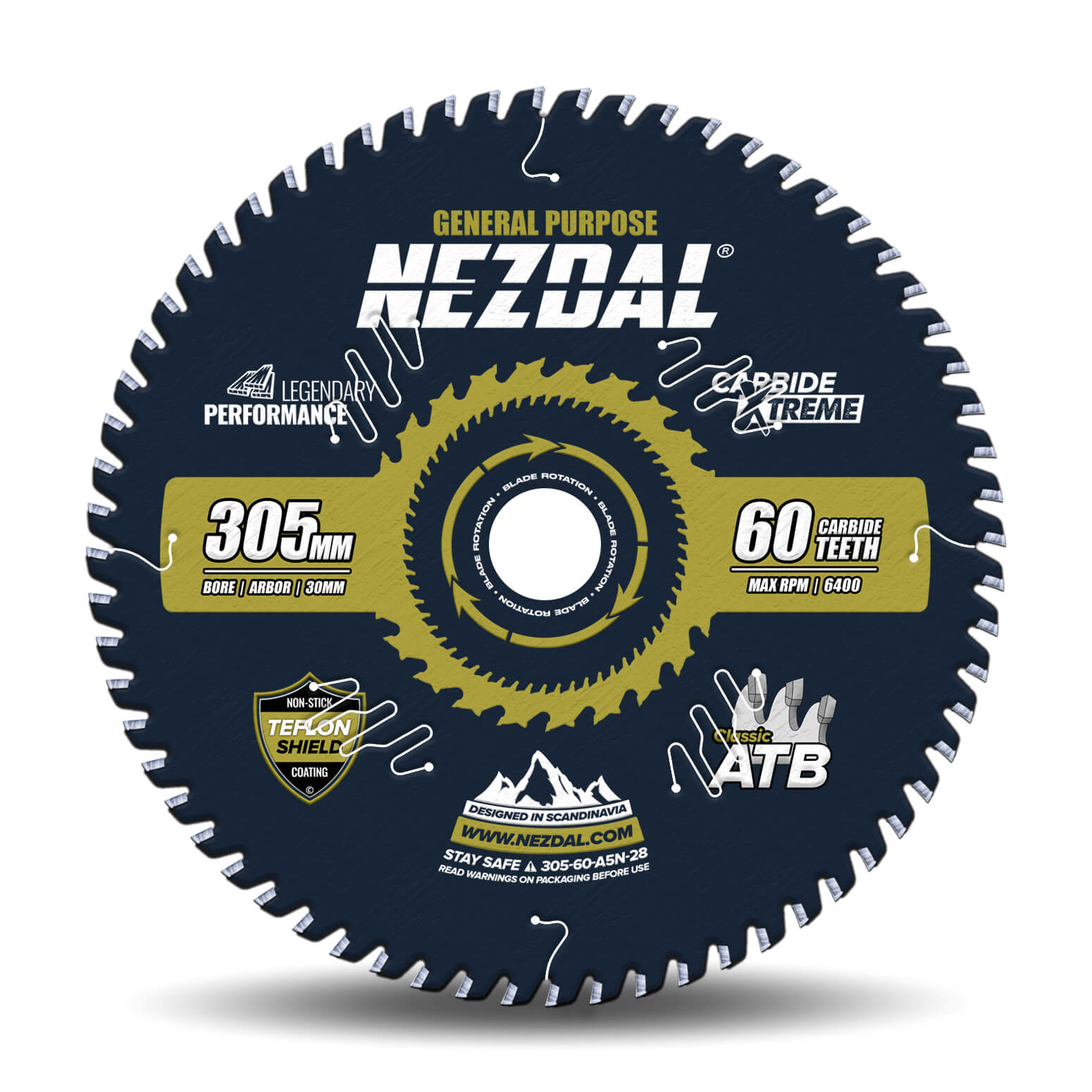 305mm | 60T | Generel brug | Træ | Kap/geringssav