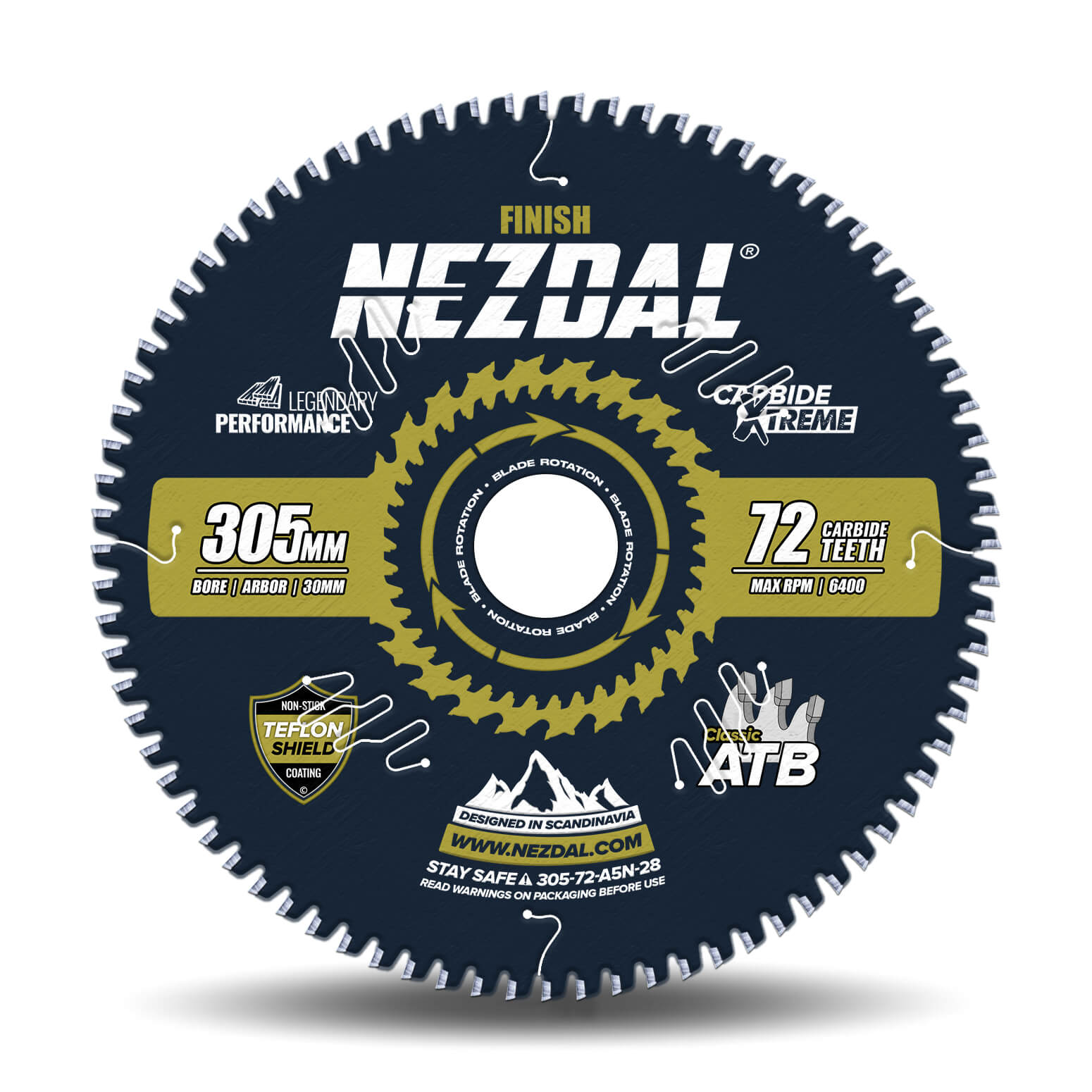 305mm | 72T | Fin snitkvalitet | Træ | Kap/geringssav