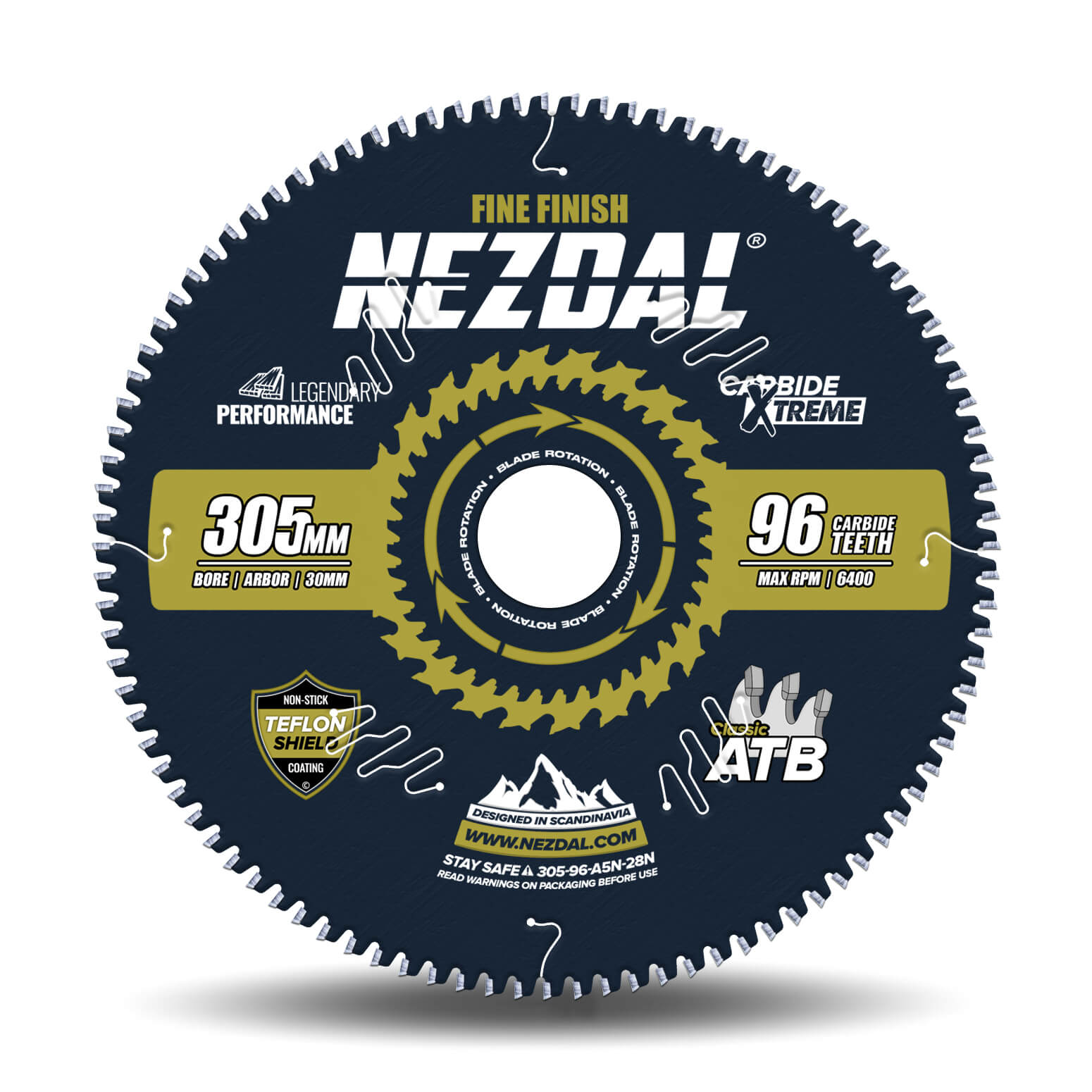 305mm | 96T | Superfin snitkvalitet | Træ | Kap/geringssav