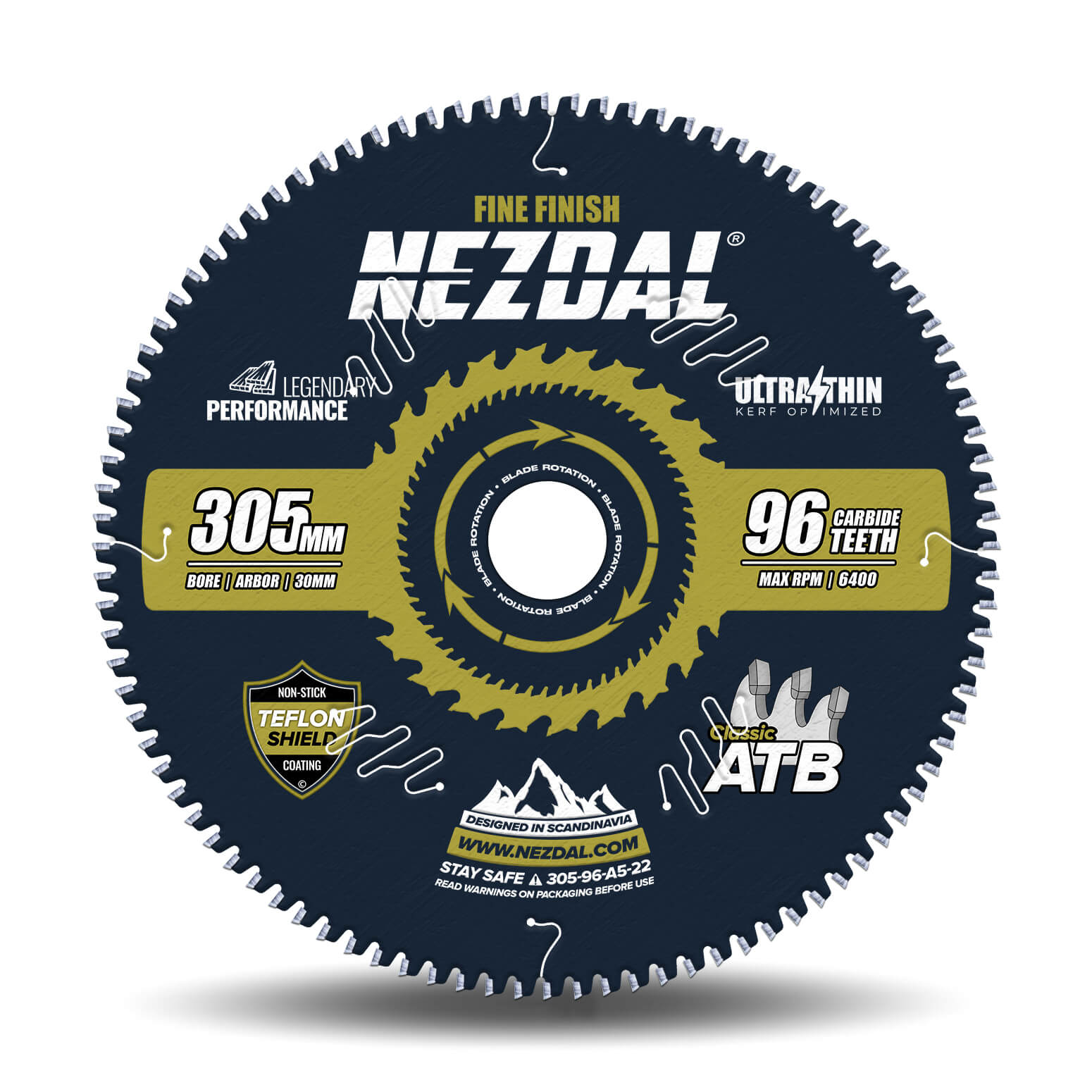 305mm | 96T | Superfin snitkvalitet | Træ | Ultratynd snitbredde | Ideel til batteridrevne save