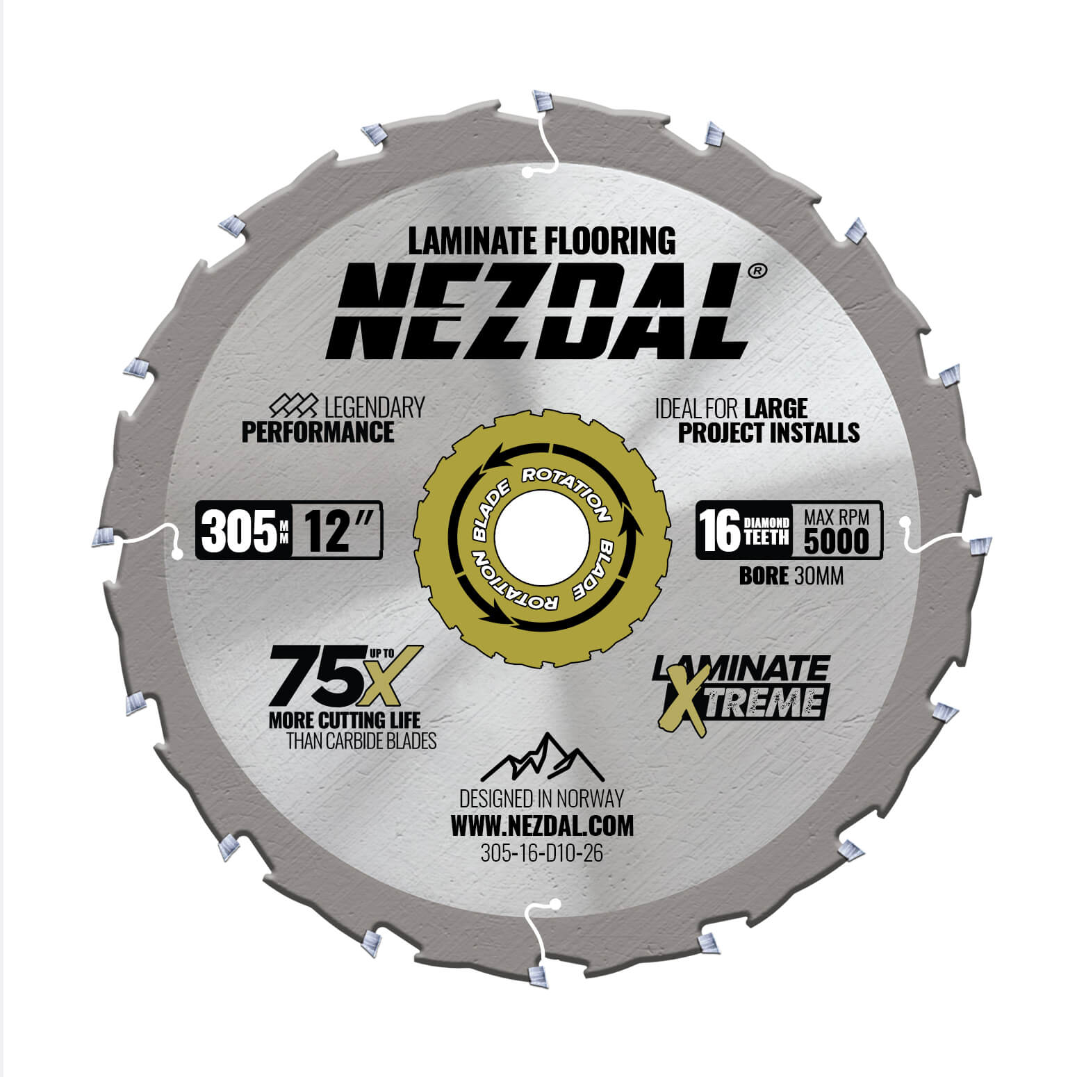 305mm | Laminatgulv, fibercement | Diamanttænder | 75X levetid