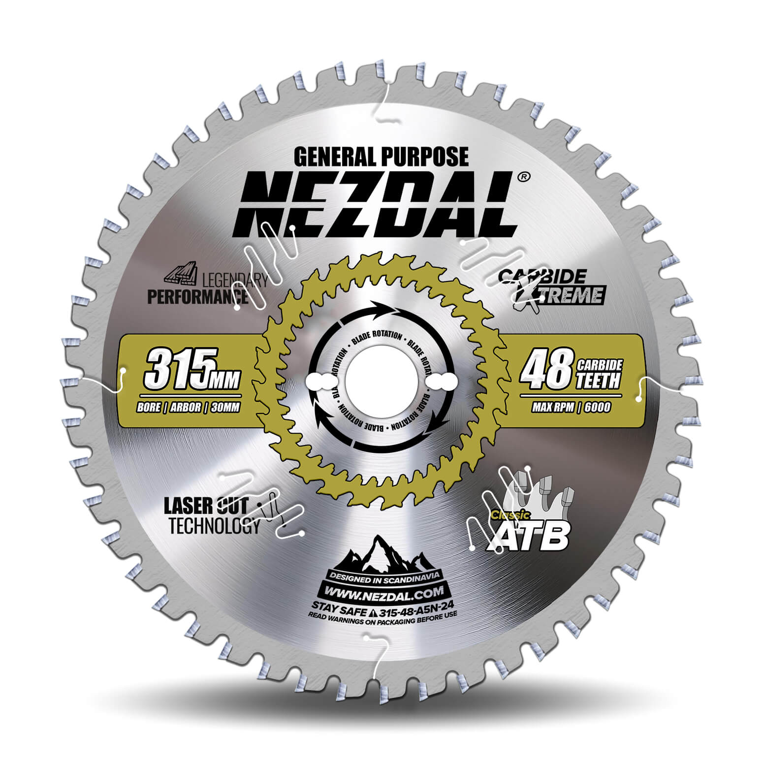 315mm | 48T | Generel brug | Træ | Kap/geringssav