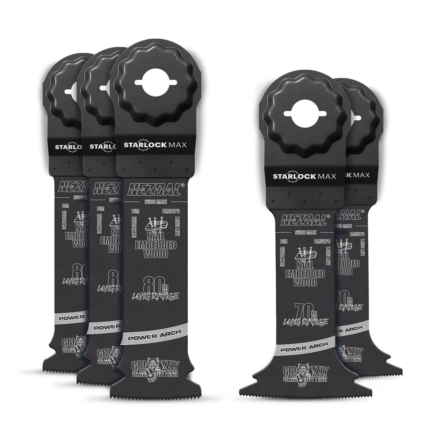 Long Range | Træ & Søm | 80mm skæredybde | Starlock Max® | 5 stk