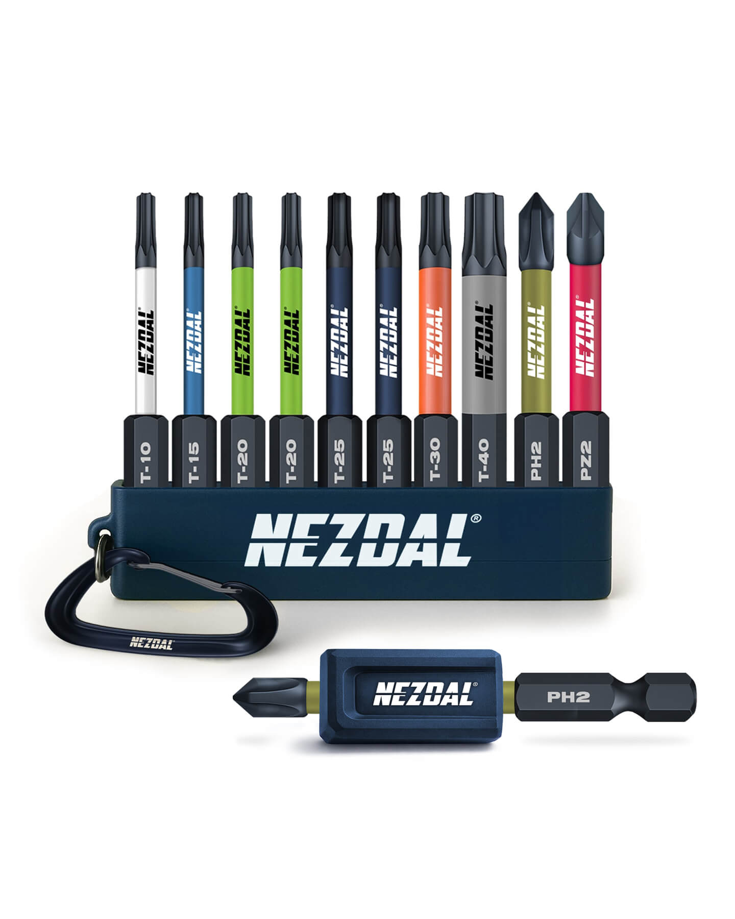 Carpenter's Favorites + Magnetizer | 60mm length | Color-coded | For Impact & Drill Drivers