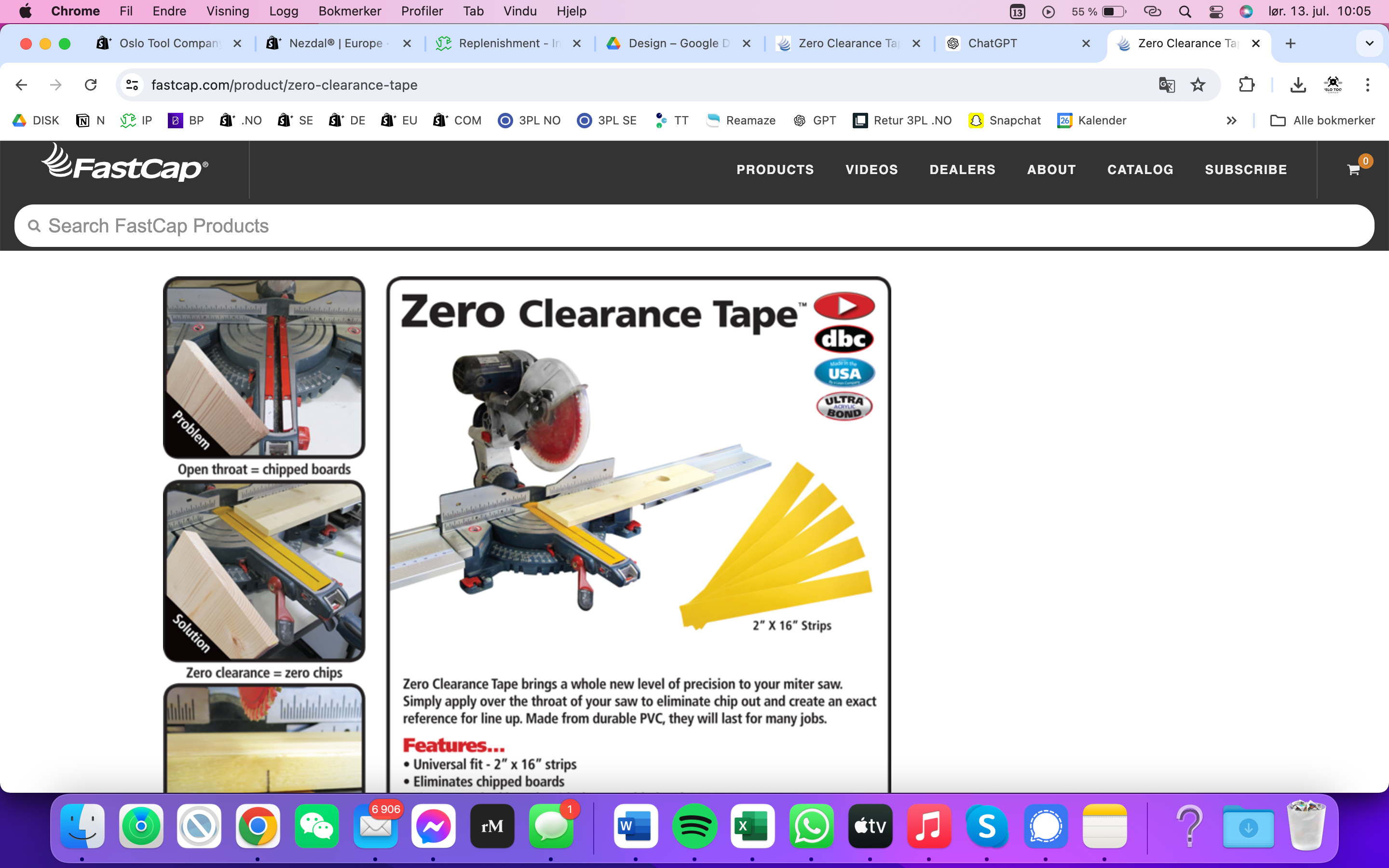 Finish Tape | Finere snitkvalitet | Forhindrer udrivning | Øget præcision | 5 stk | Til Kap/geringssave