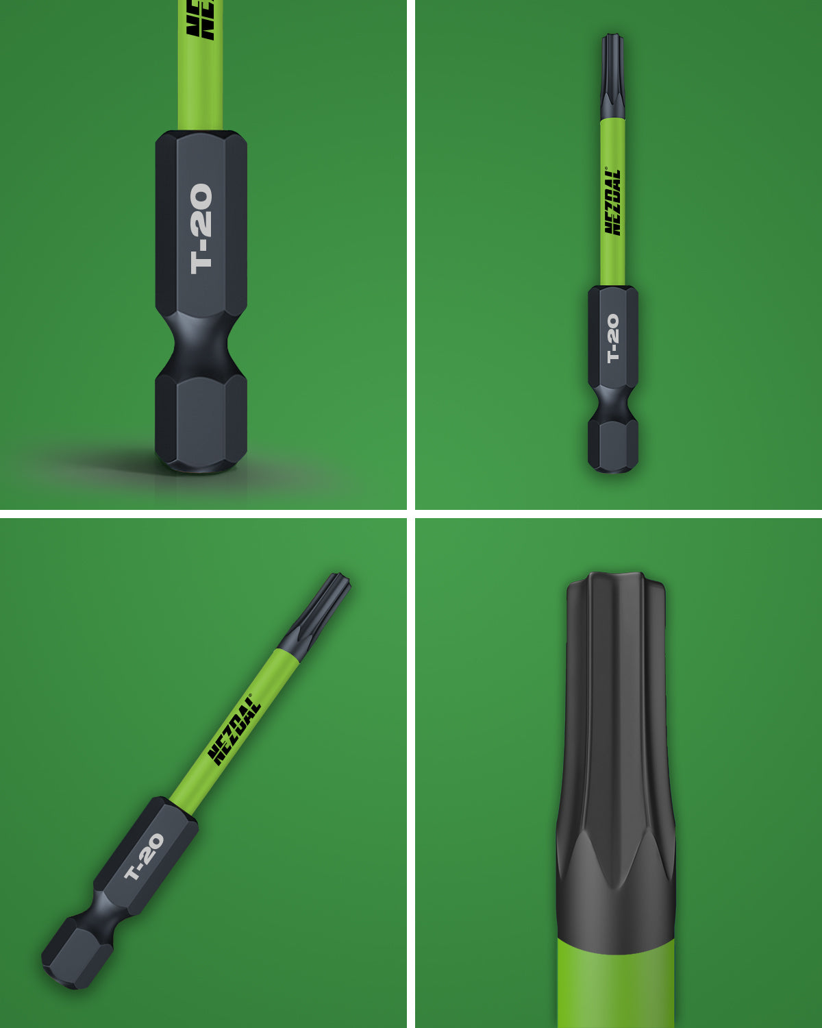 T20 | Bits | 60mm længde | Farvekodet | Perfekt pasform | Slagskruemaskine, Skruemaskine | 5 stk