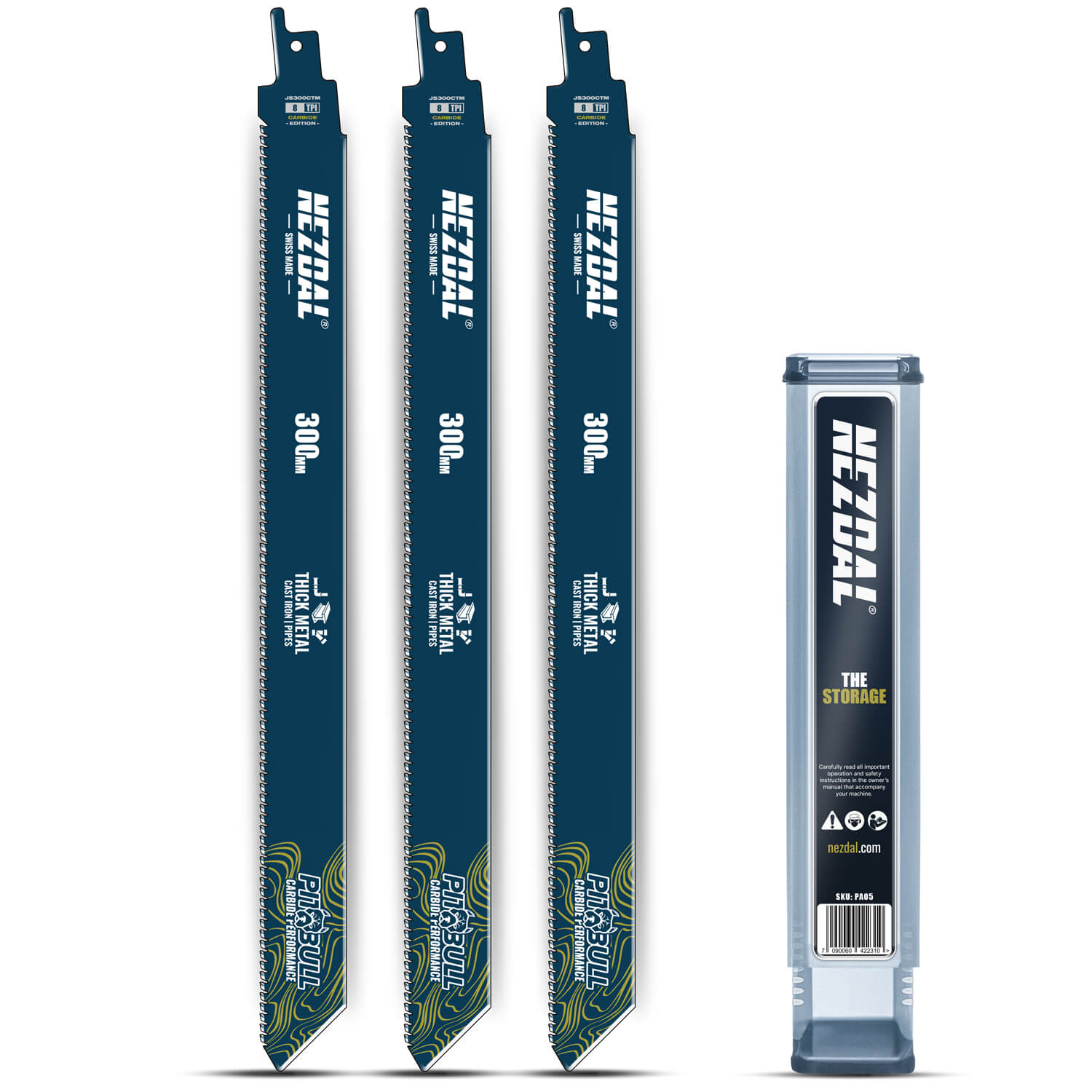 Tykt Metal | 300mm | 50X levetid | Carbide Performance | 3 stk | Inkl. opbevaringsboks