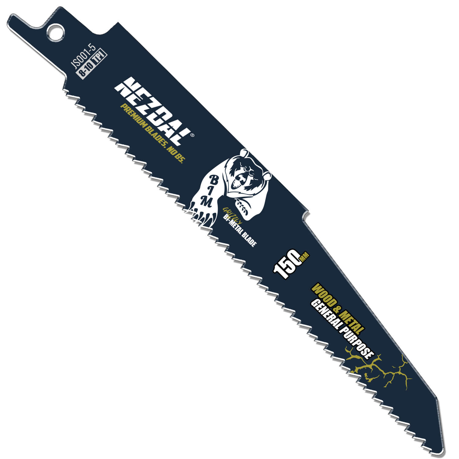 150mm | Multi-Material | Træ & Metal | Bajonetsavklinger | 5 stk