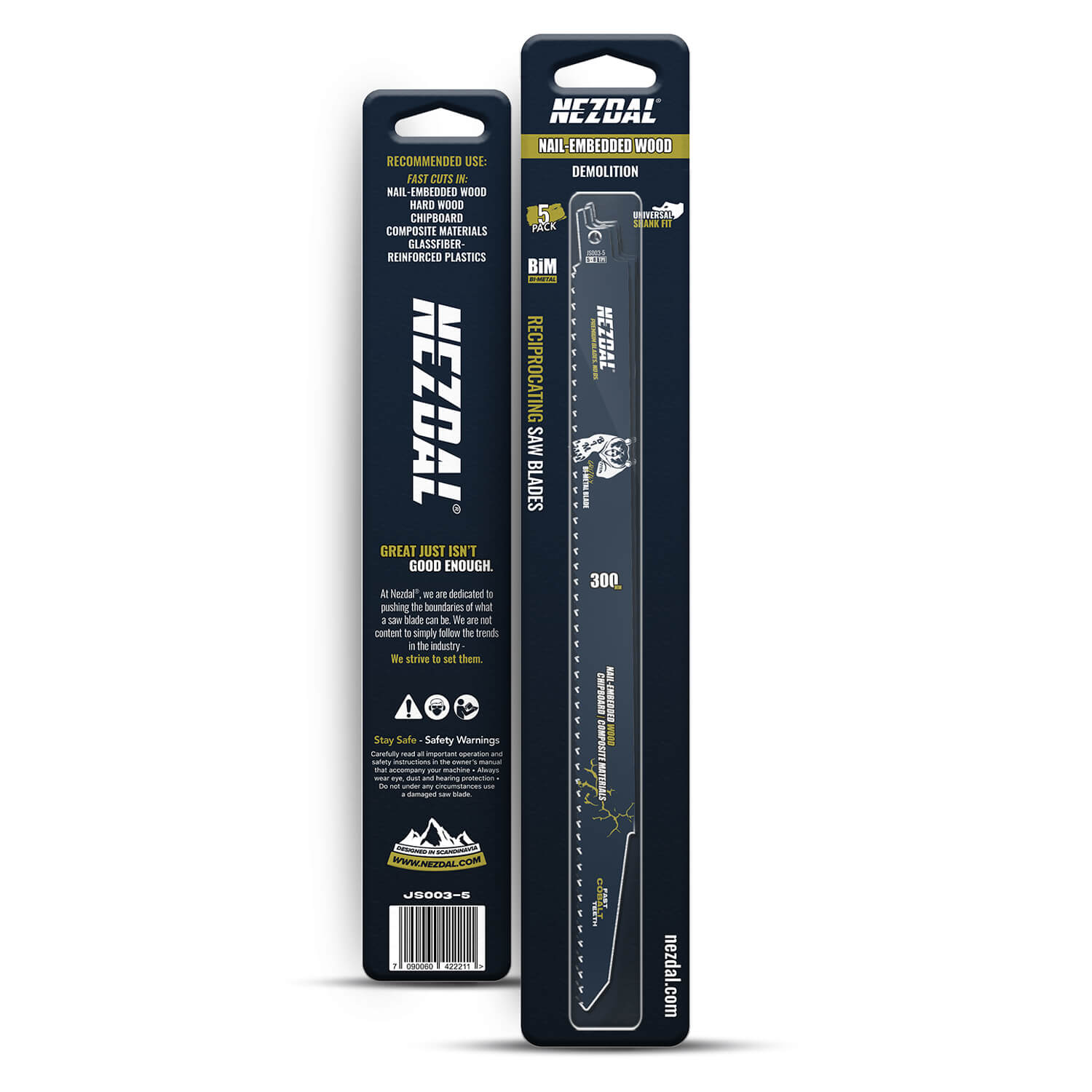 300mm | Demolition | Træ med søm | Bajonetsavklinger | 5 stk